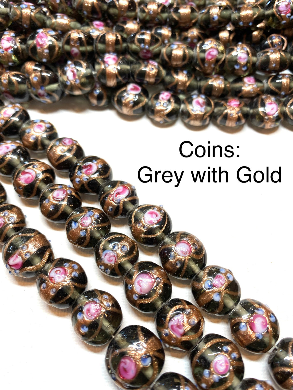 Venetian Style Glass Beads - Coins