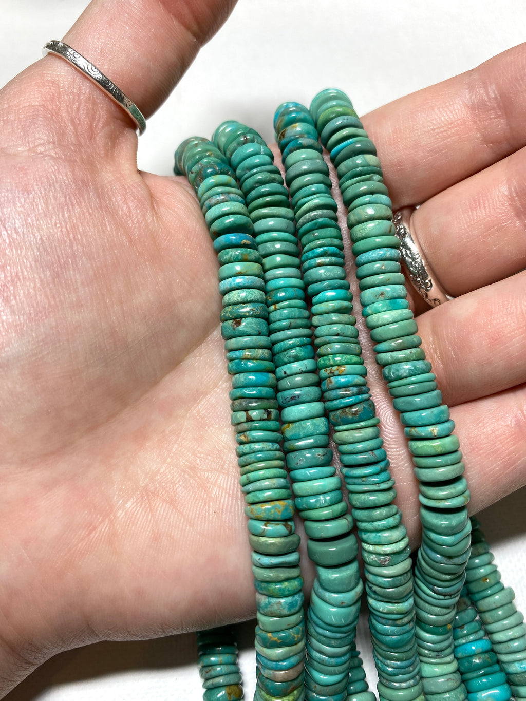 Natural Turquoise Heishi - 7-8x1-2mm