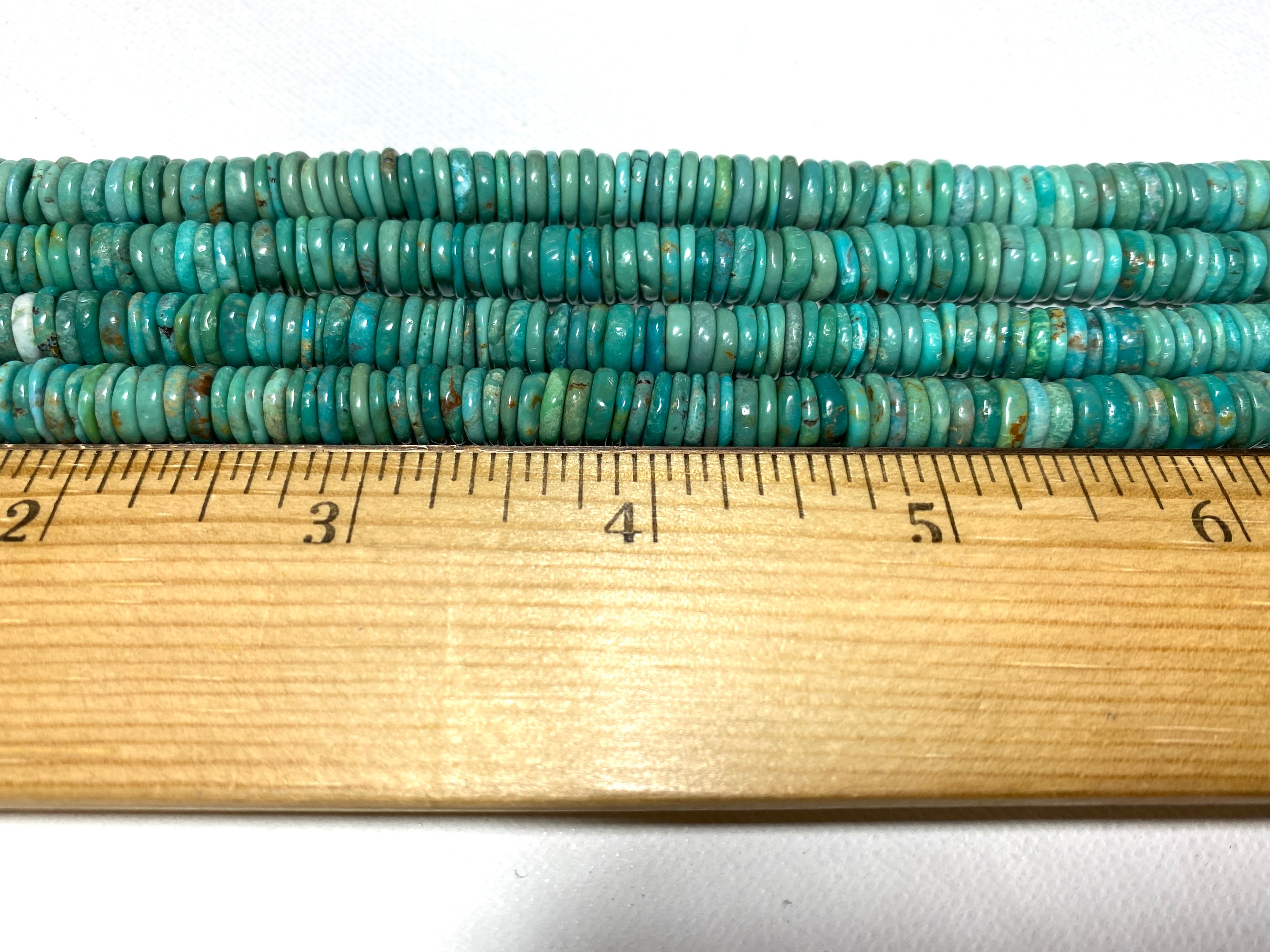 Natural Turquoise Heishi - 7-8x1-2mm