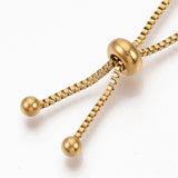 golden plated stainless steel slider stopper beads up close..