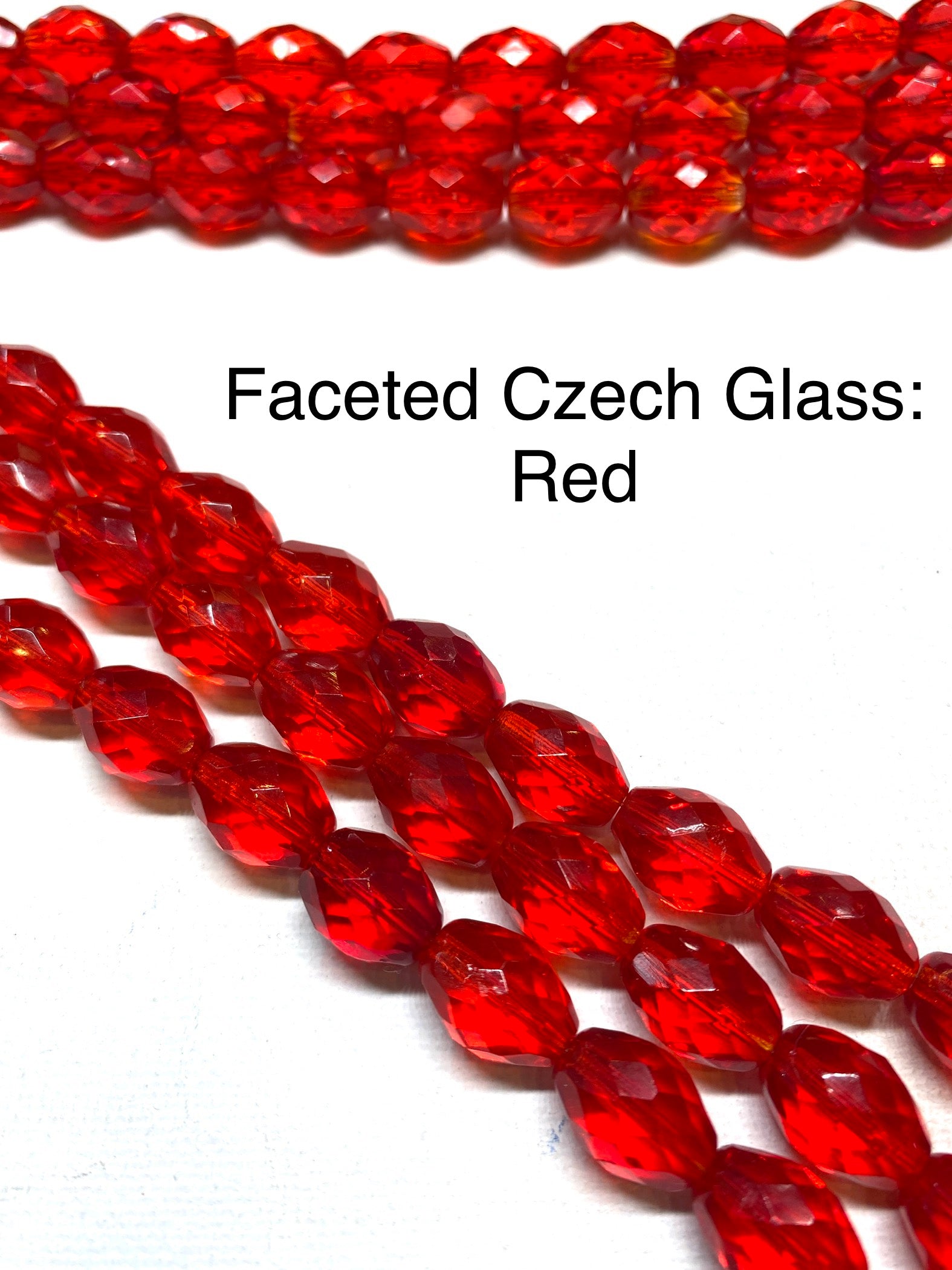 Large Faceted Czech Glass