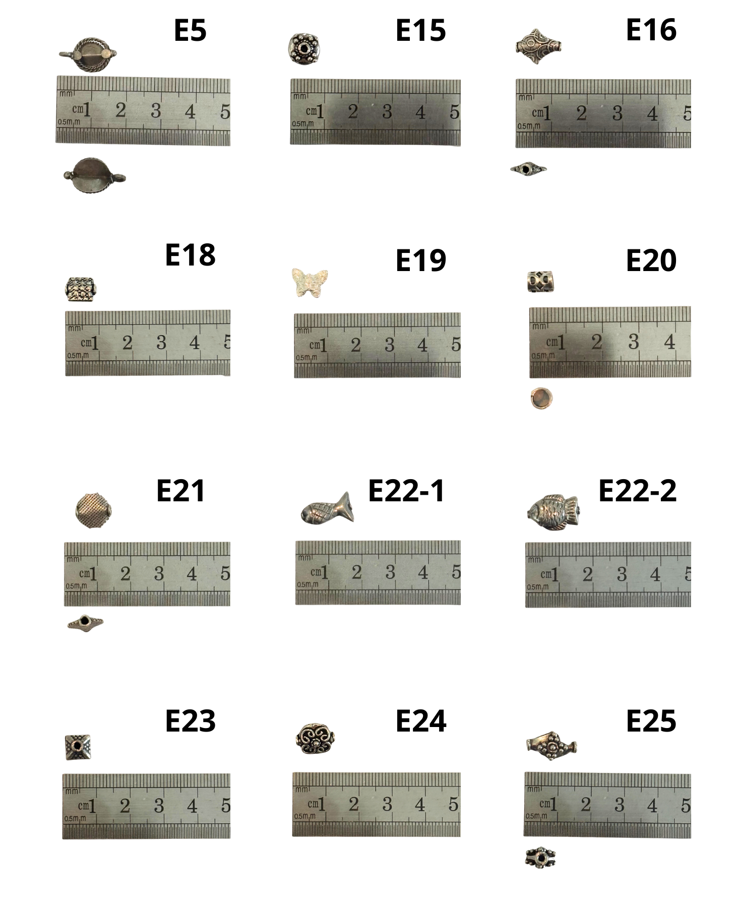 Bali Silver: Shaped Beads (pack)