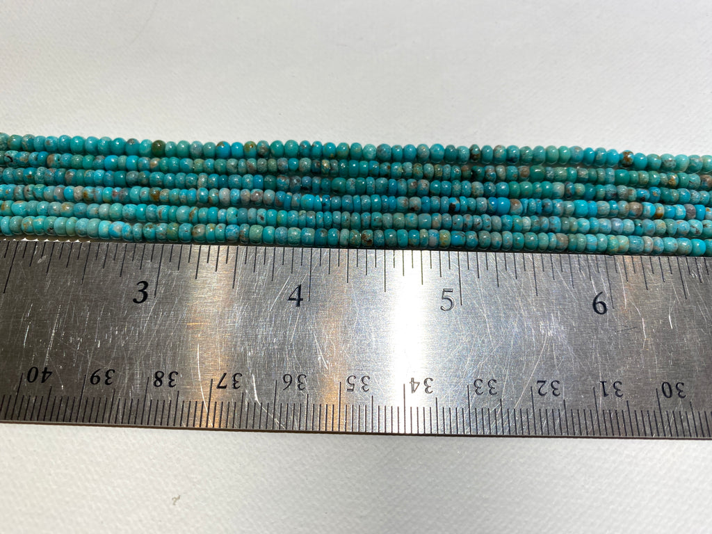 Natural Turquoise Rondelles - 3x2mm
