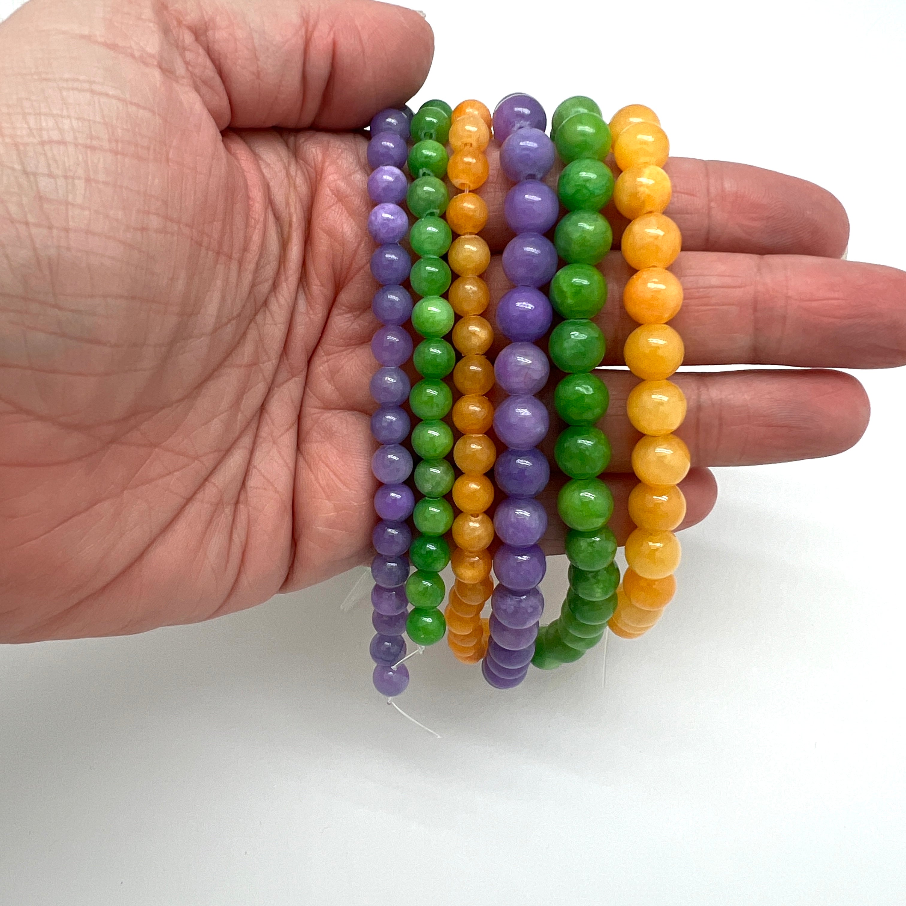 Mardi Gras Jade Mix - Smooth Round