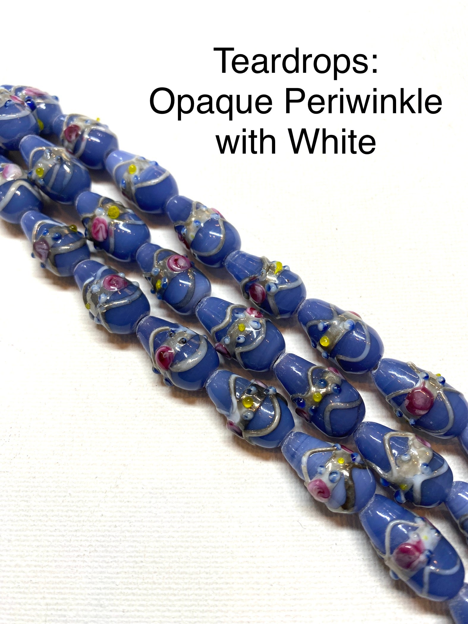 Venetian Style Glass Beads - Teardrops