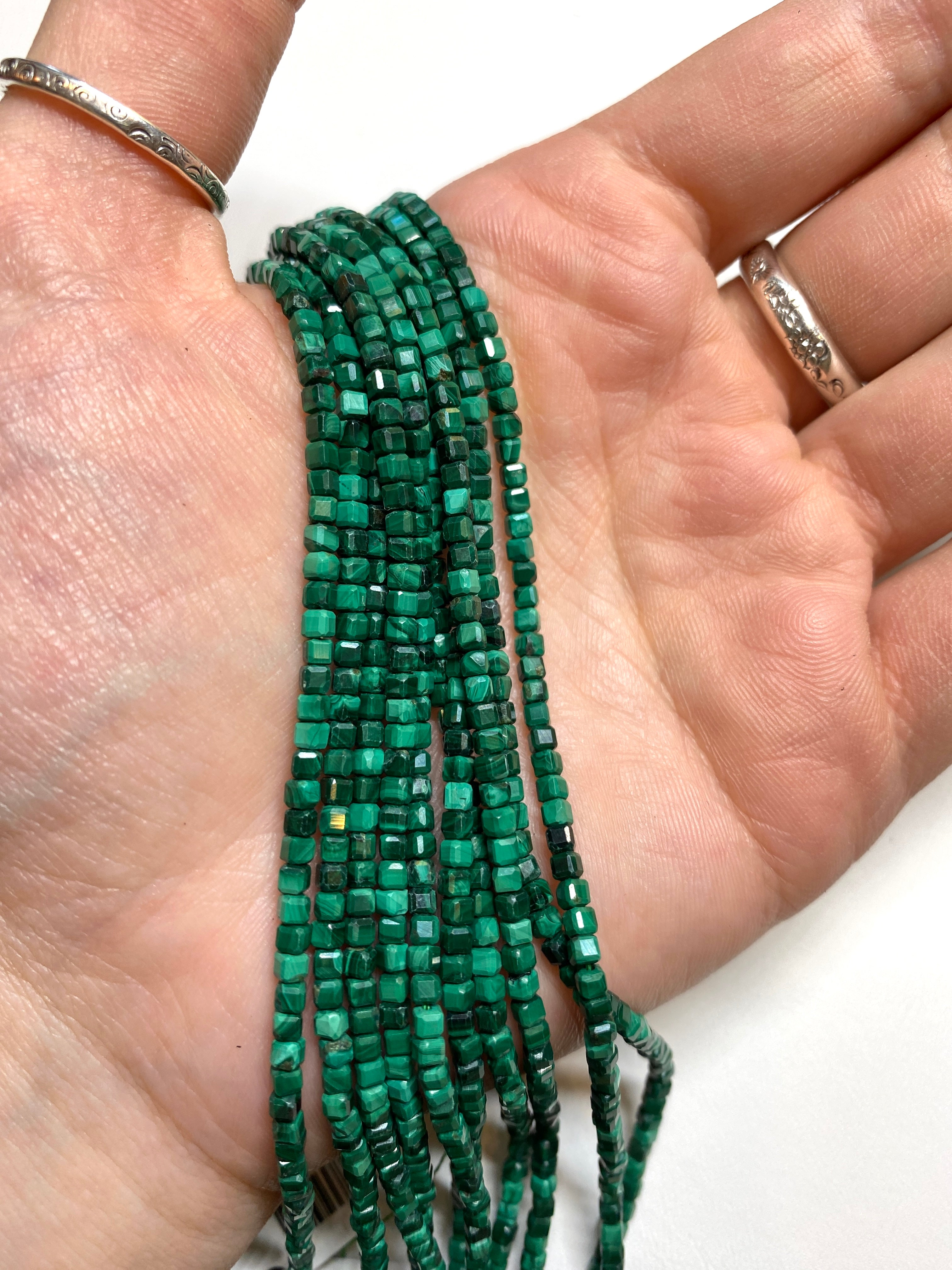 Malachite - Small Faceted Cubes