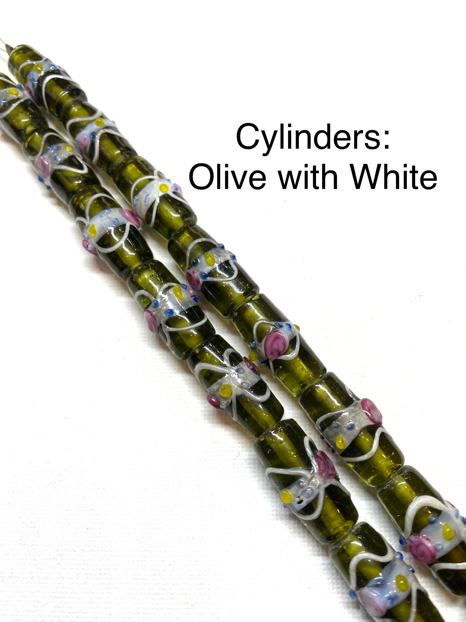 Venetian Style Glass Beads - Cylinders