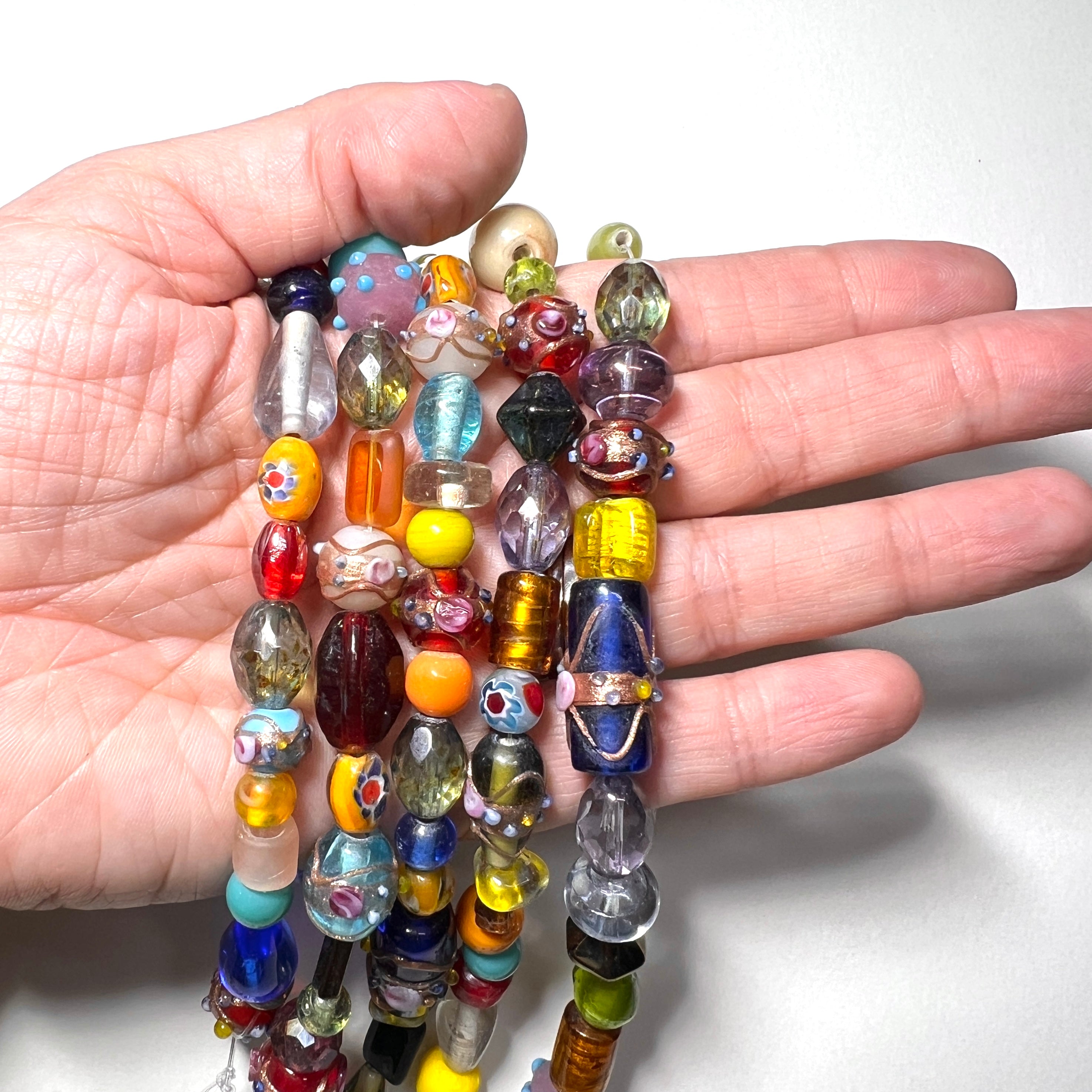 Mixed Glass Bead Strands