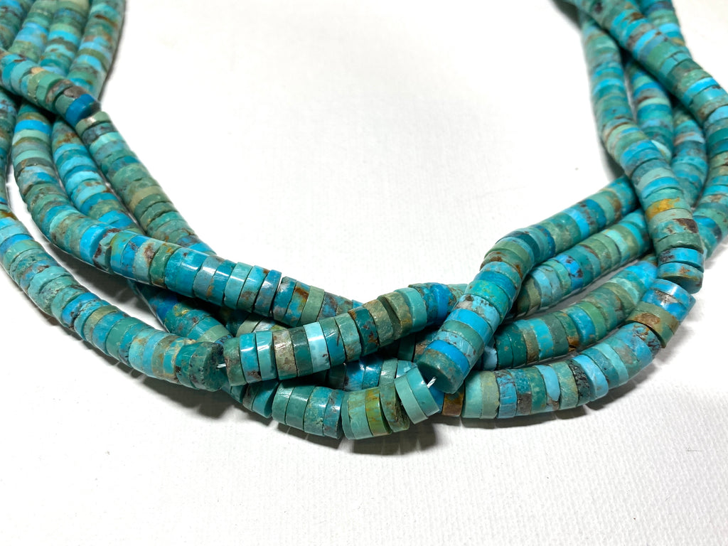 Natural Turquoise Heishi - 8x2-3mm