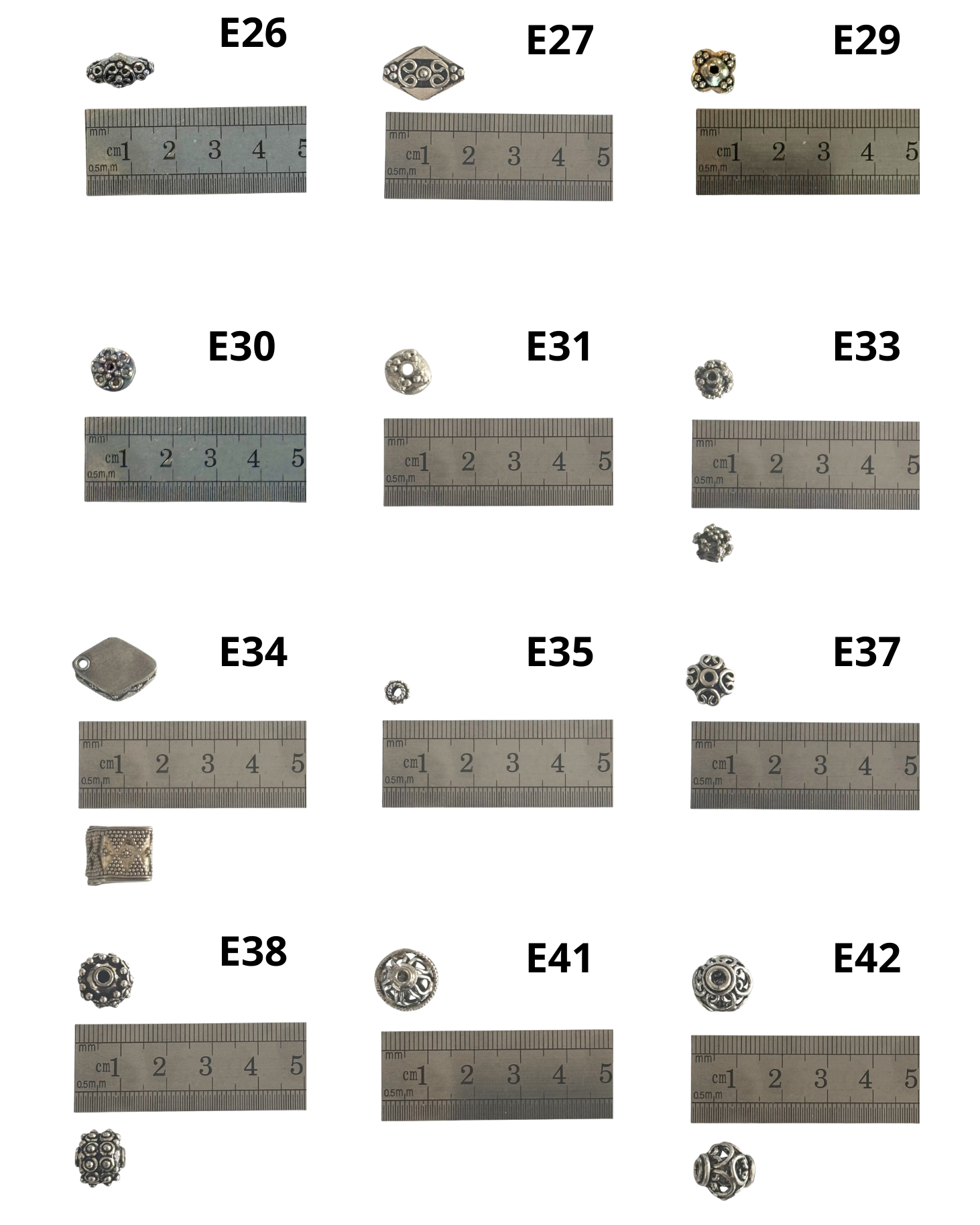 Bali Silver: Shaped Beads (pack)