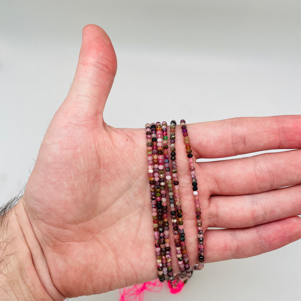 Faceted Tourmaline Rondelles - 3x2mm