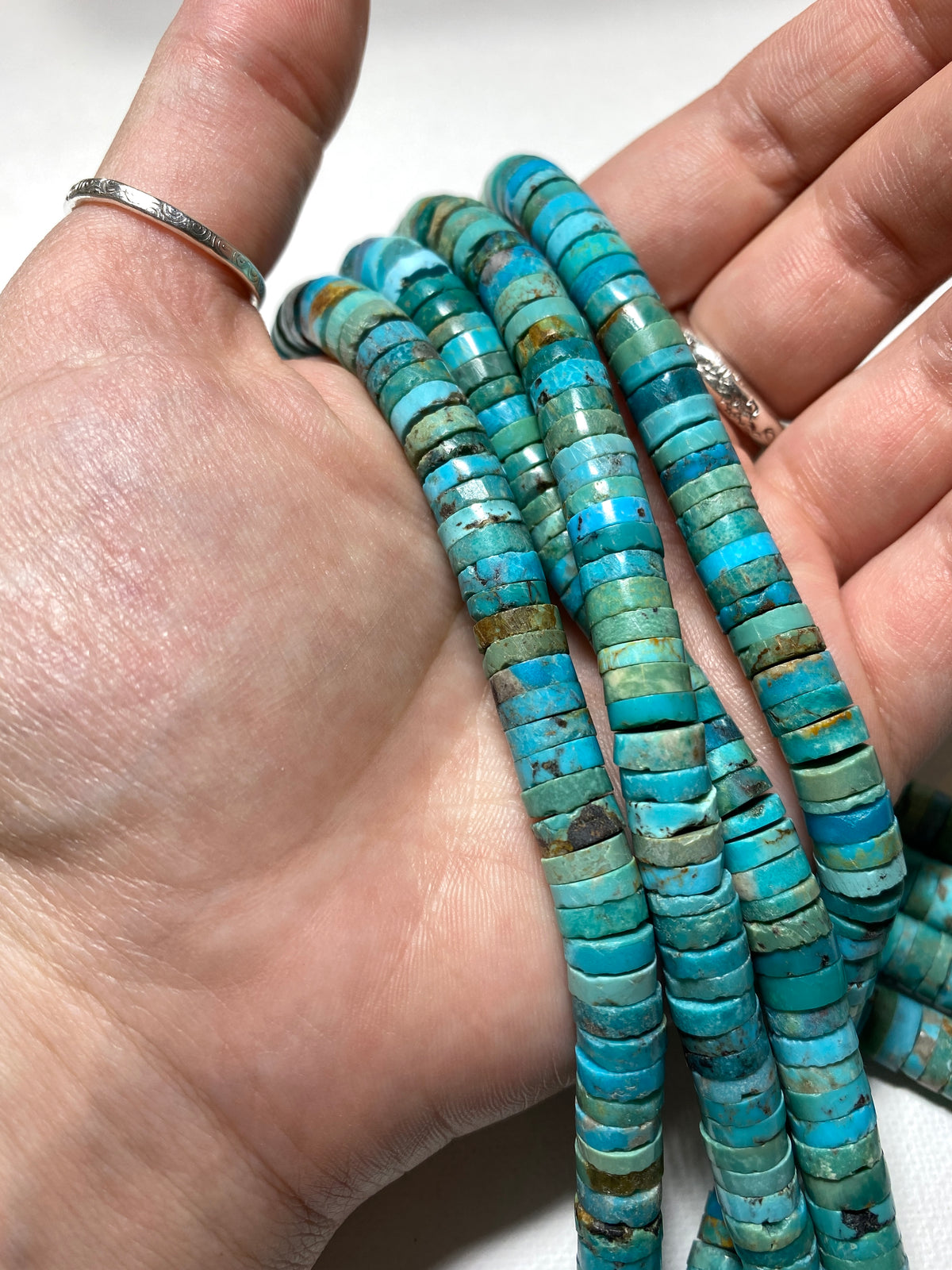 Natural Turquoise Heishi - 8x2-3mm
