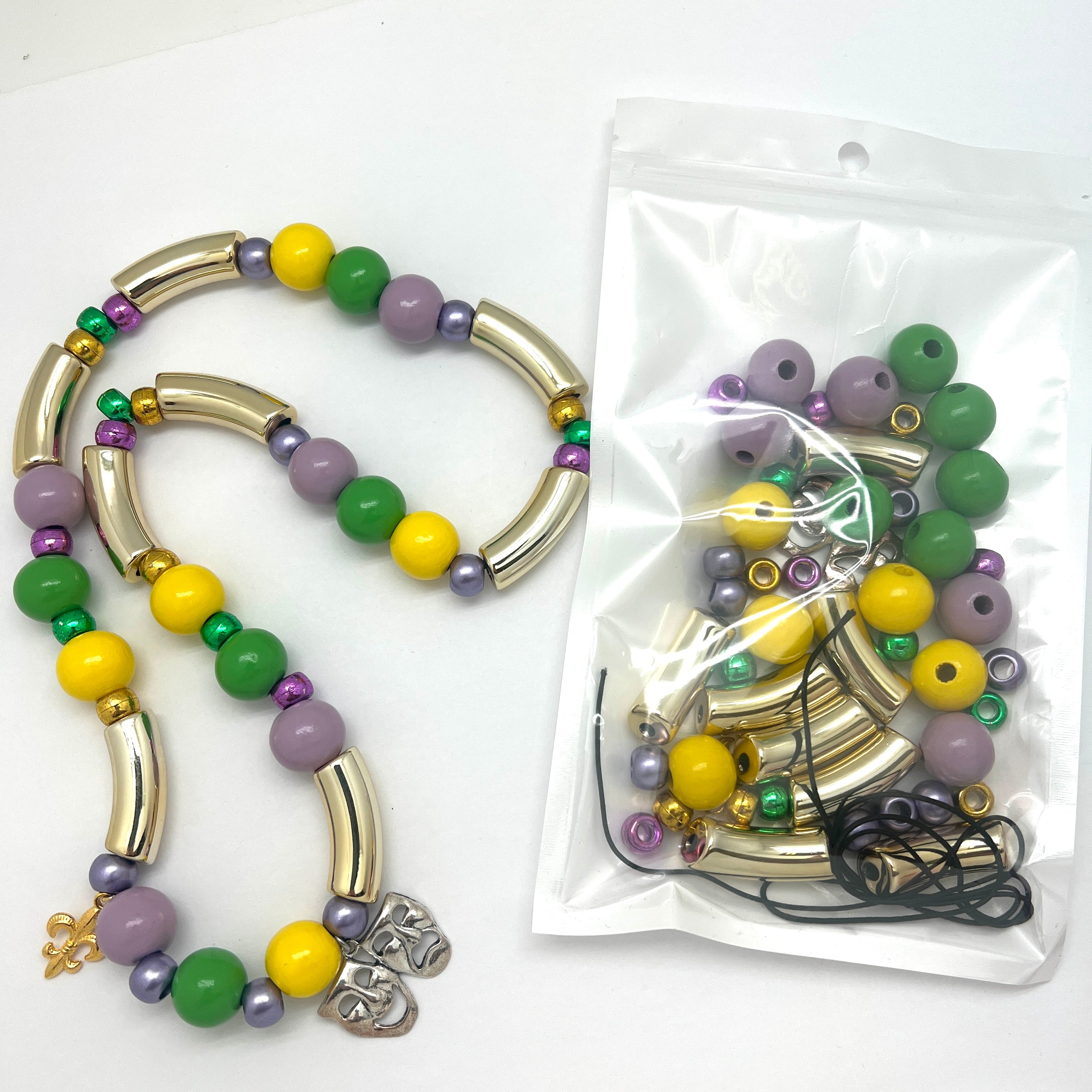 Mardi Gras Wooden Bead Kits