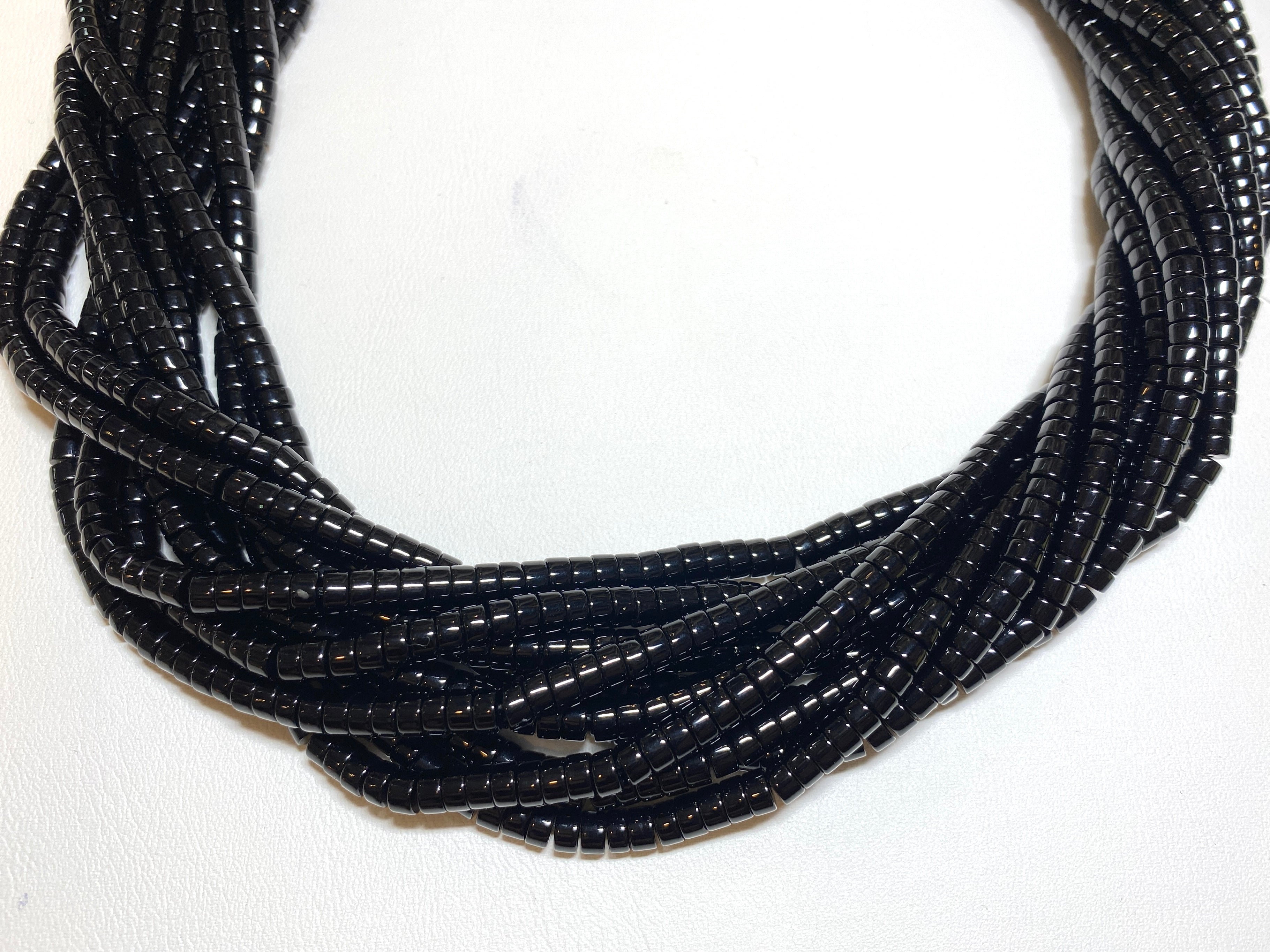 Black Obsidian Heishi 2x4mm