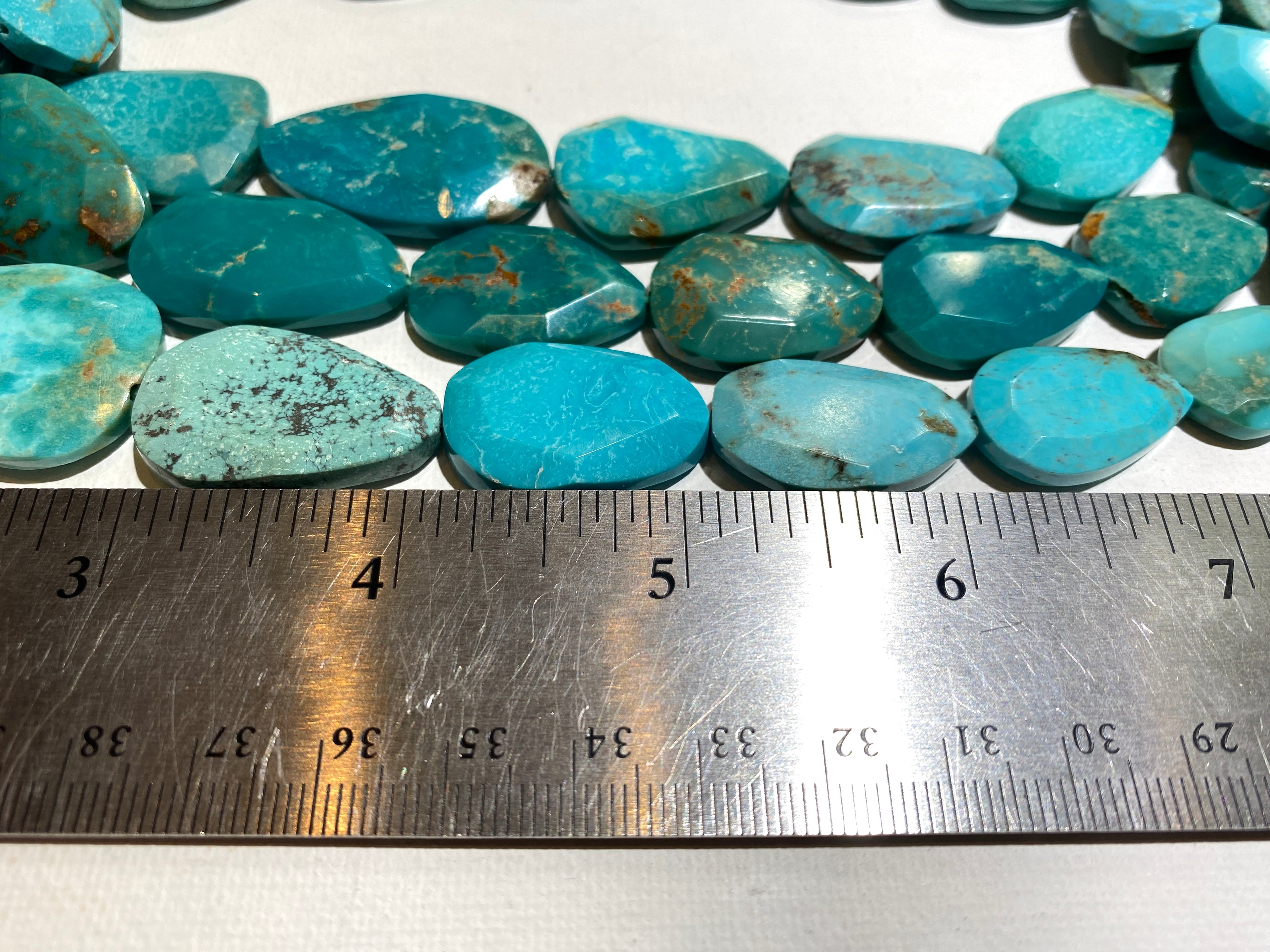 Natural Turquoise Faceted Teardrops