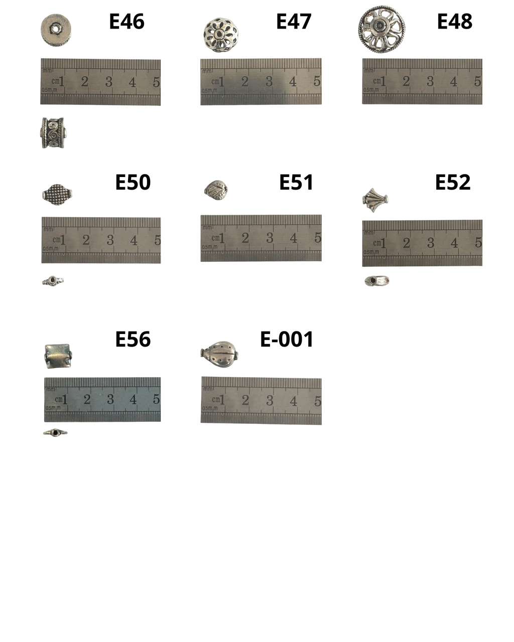 Bali Silver: Shaped Beads (pack)