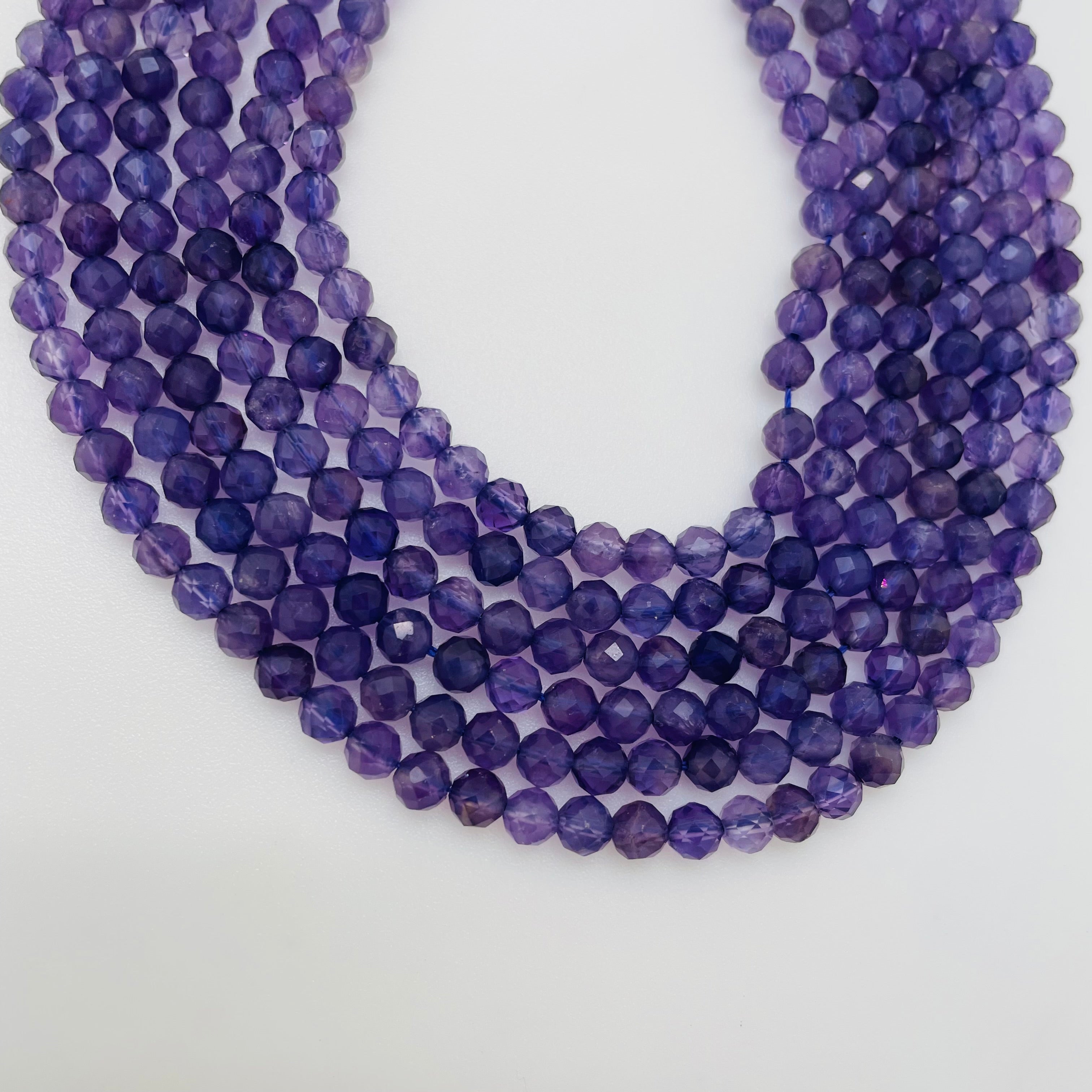 Faceted Amethyst Rounds (A Grade) — 4mm