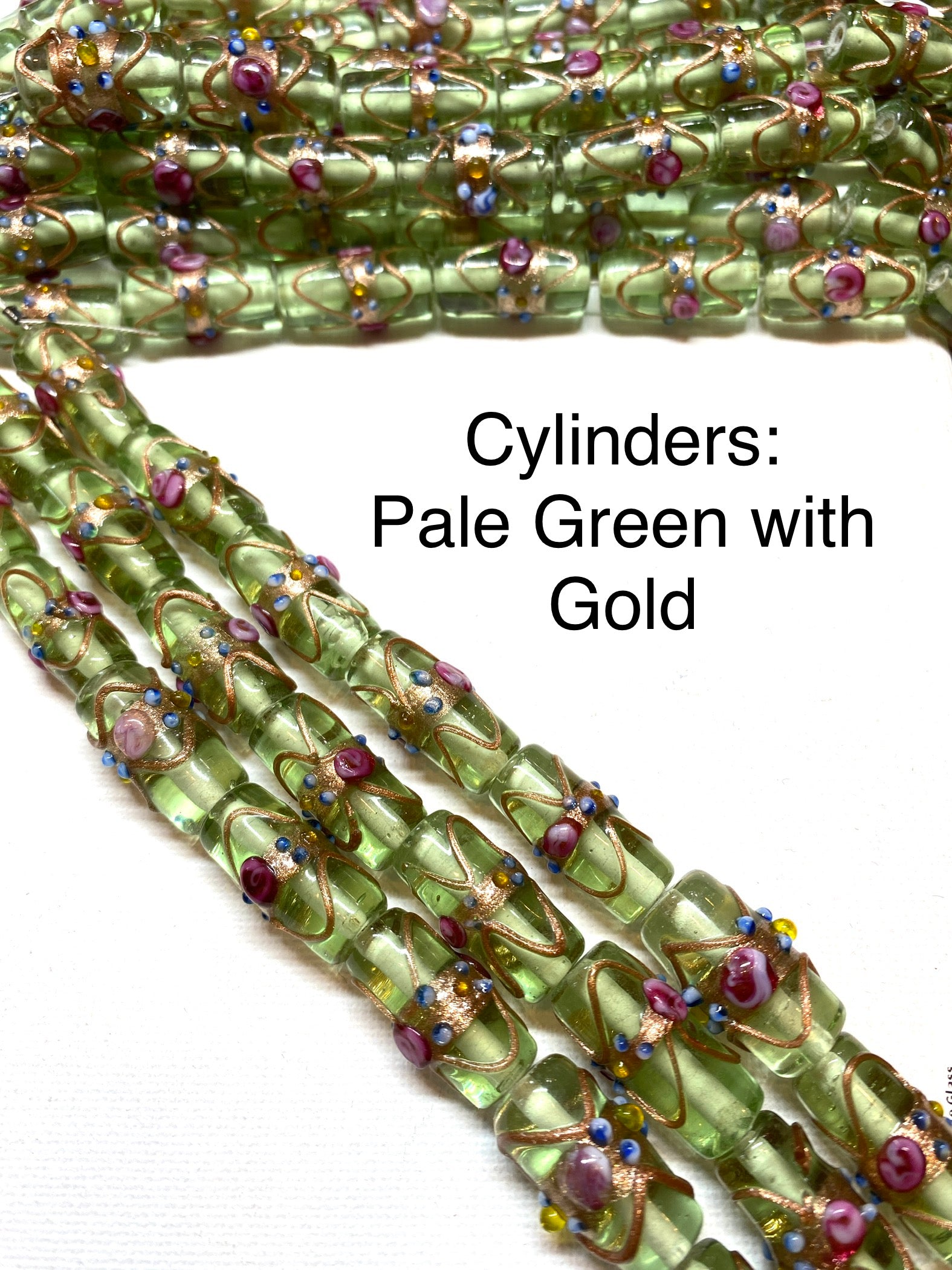 Venetian Style Glass Beads - Cylinders