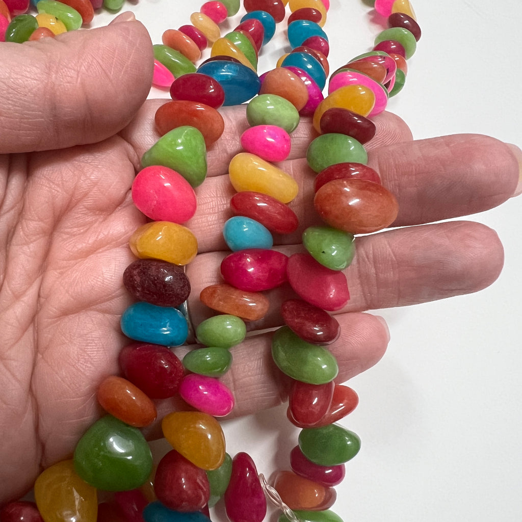 Multi-Color Dyed Jade Pebbles
