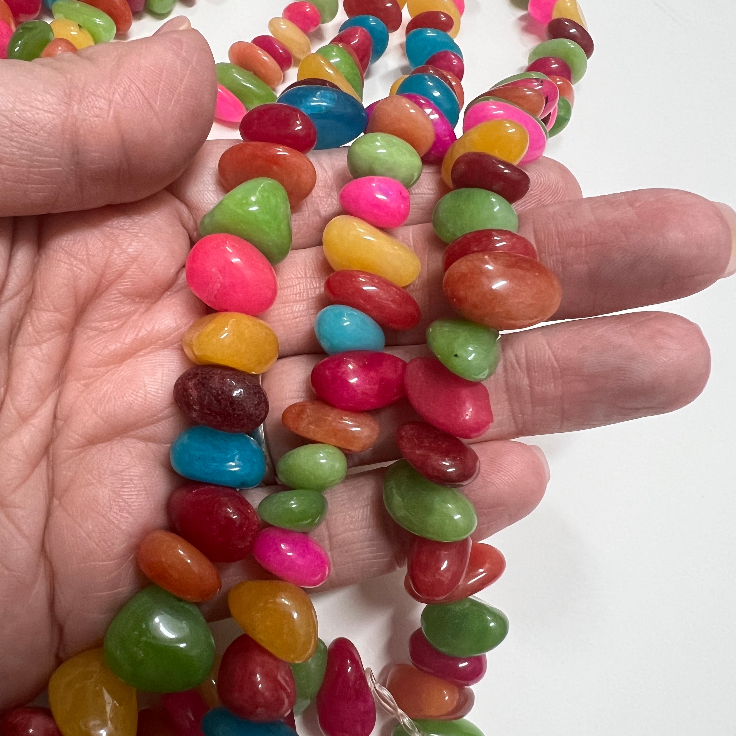 Multi-Color Dyed Jade Pebbles