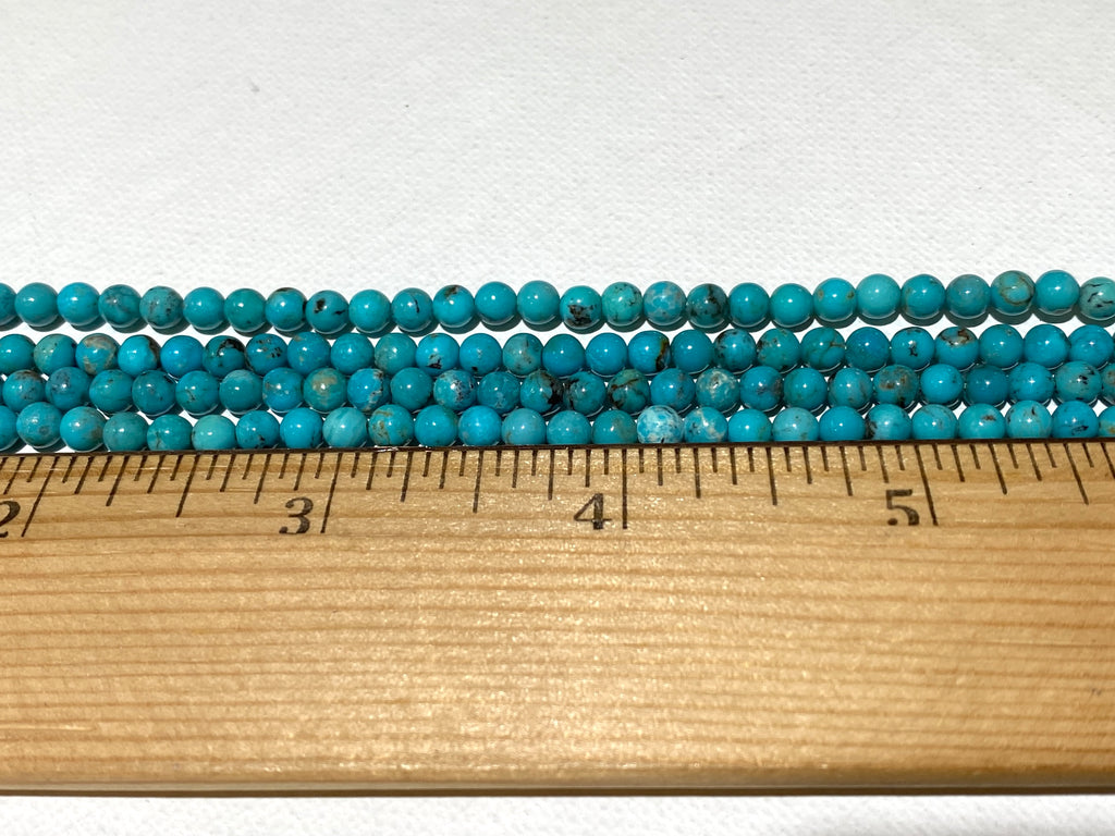 Natural Turquoise Rounds - 4mm