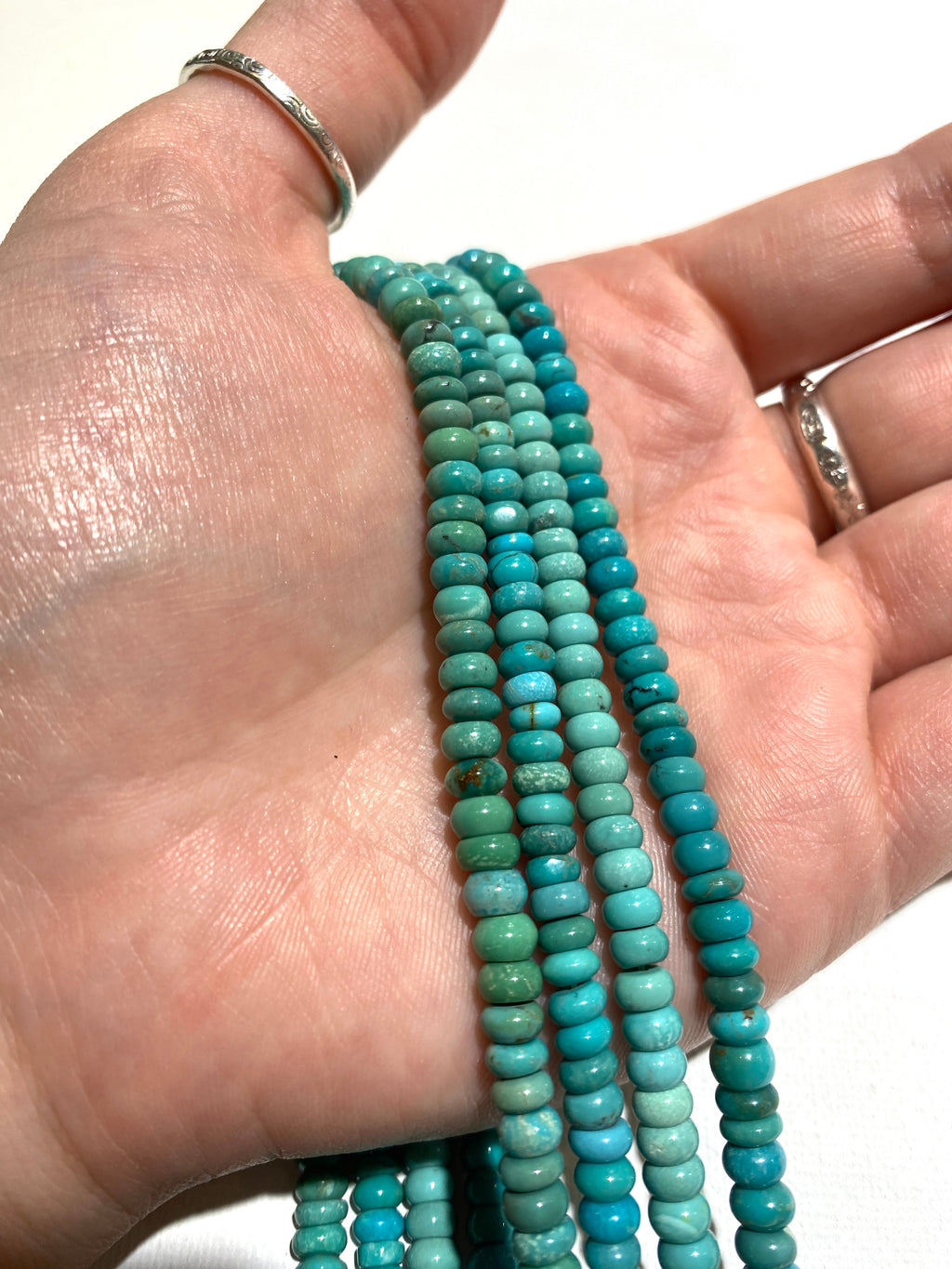 Natural Turquoise Rondelles - 5x3mm