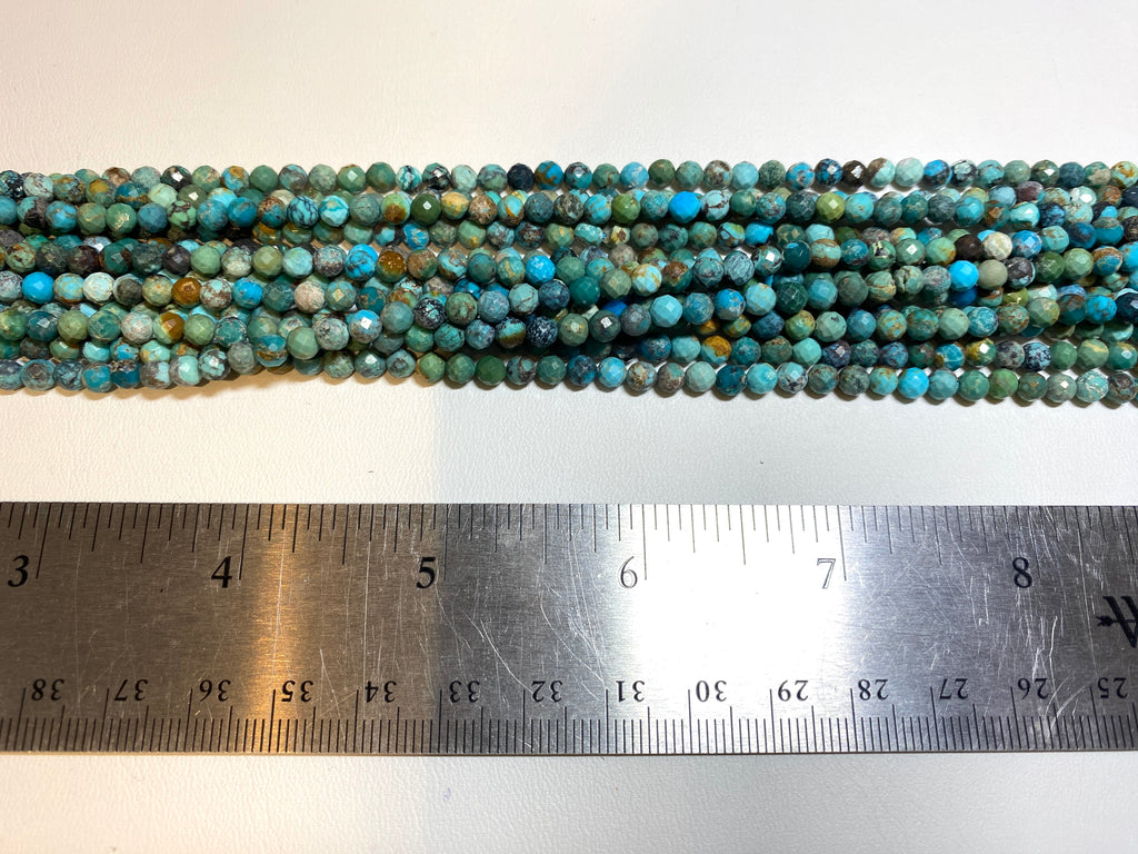 Hubei Turquoise Faceted Rounds - 4mm