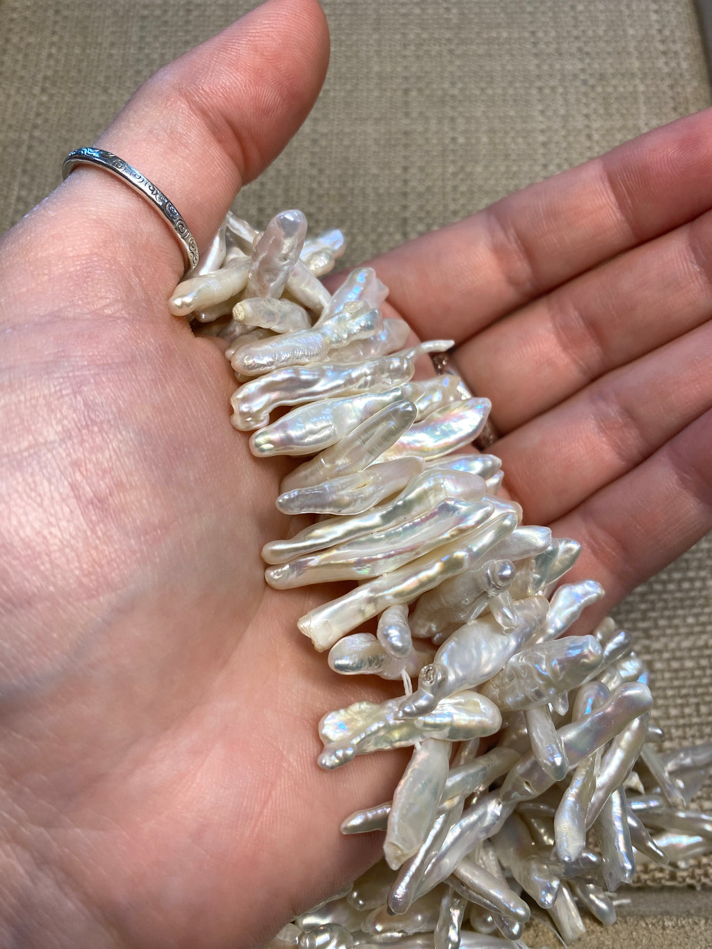 Freshwater Stick Pearls - Center-drilled