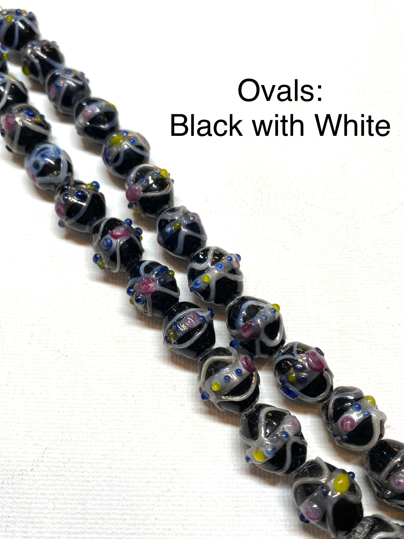 Venetian Style Glass Beads - Ovals