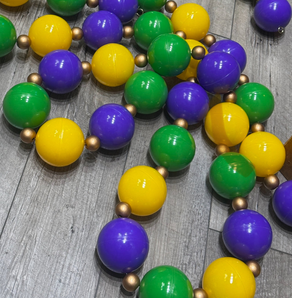 PRE-ORDER Mardi Gras Bead Garland : 8 ft. Large Heavy Duty Beads