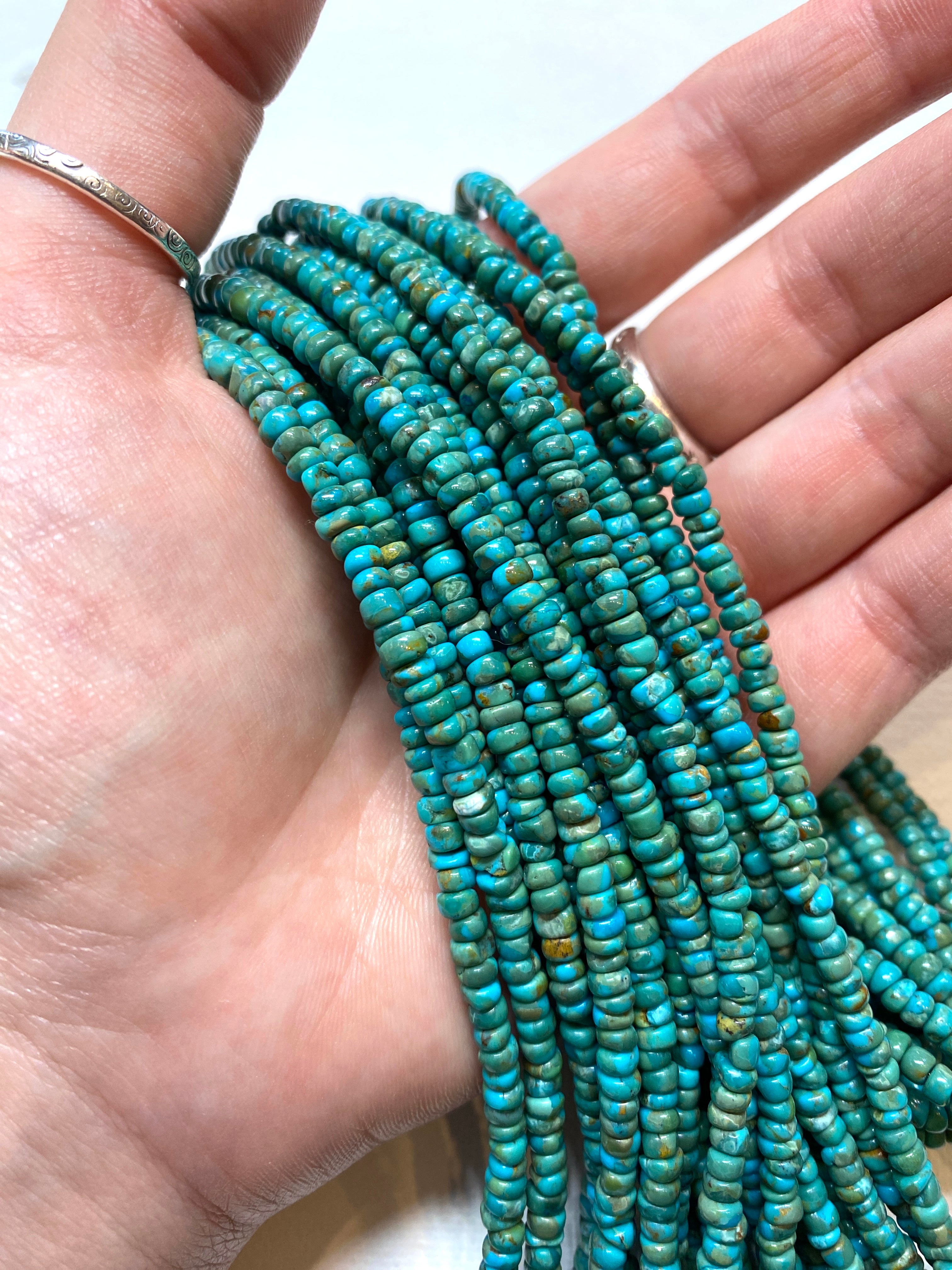 Natural Turquoise Irregular Rondelles - 4x2mm