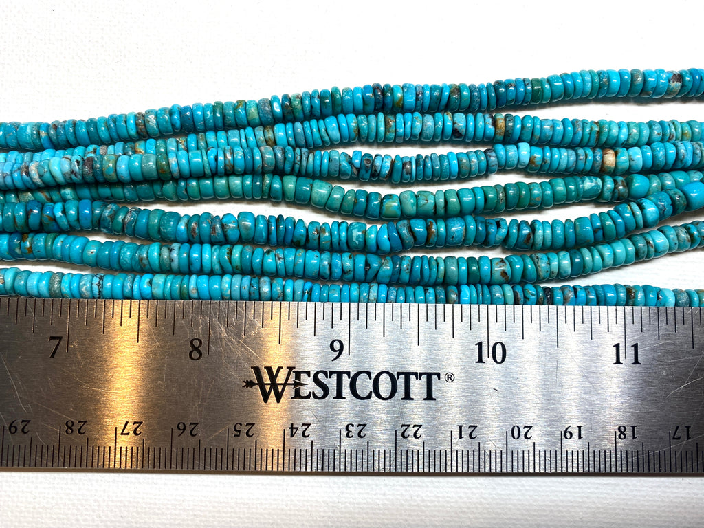 Natural Turquoise Irregular Disc - 4.5x2mm