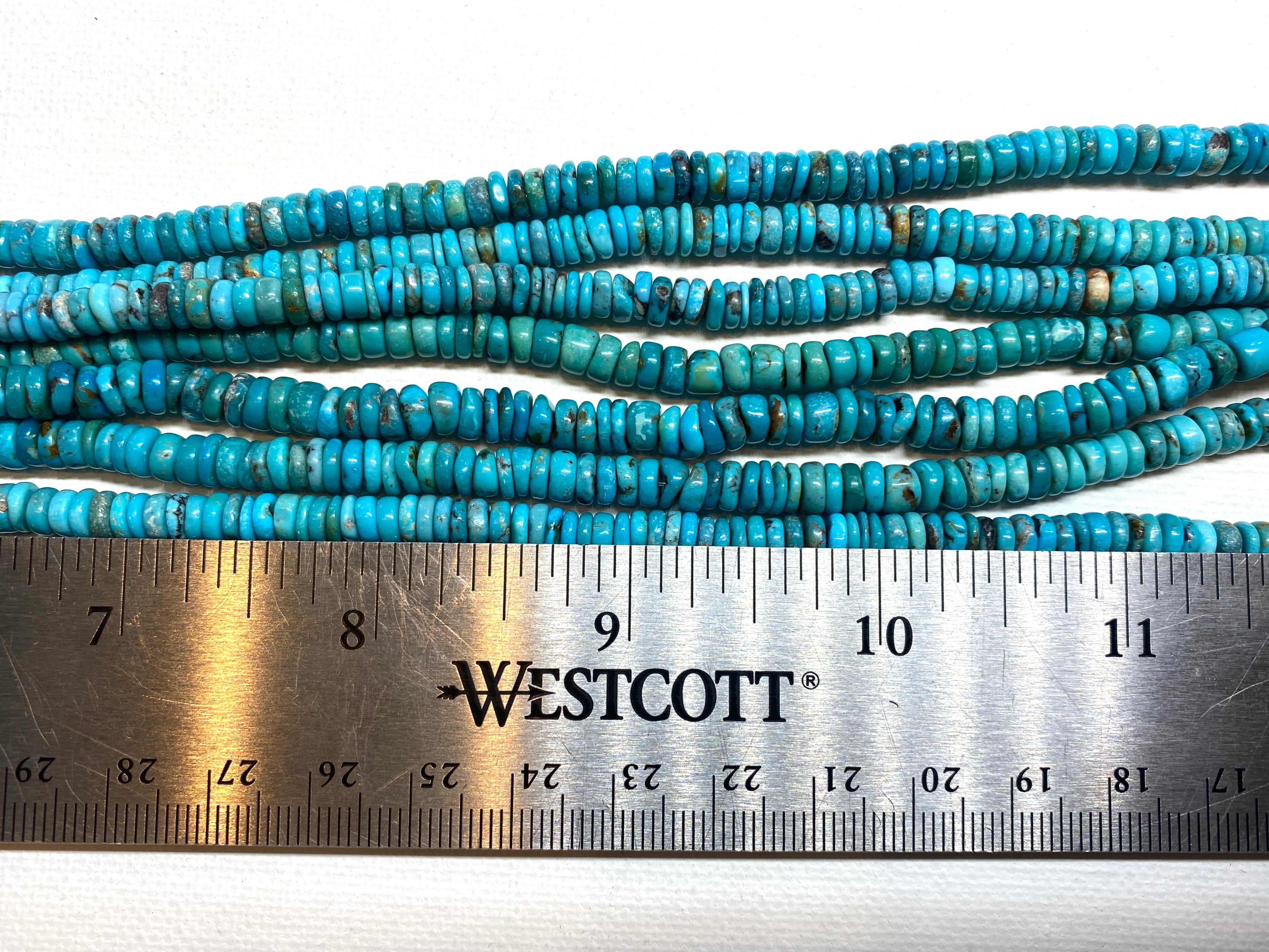 Natural Turquoise Irregular Disc - 4.5x2mm