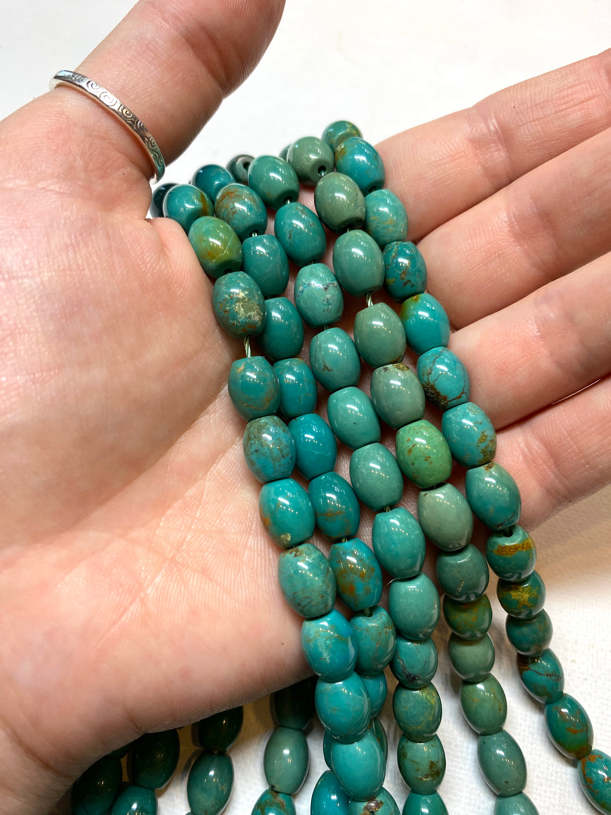 Natural Turquoise Barrel - 8x10mm