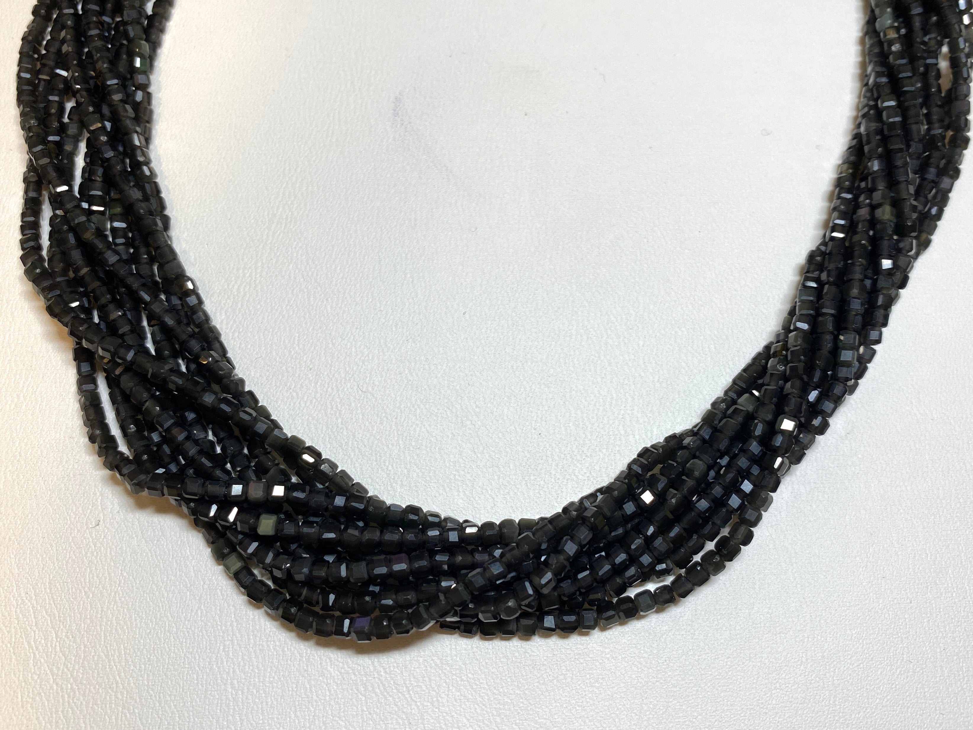 Rainbow Obsidian Tiny Faceted Cubes 2mm