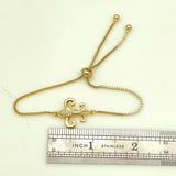 Adjustable Fleur De Lis Plated Brass Bracelet