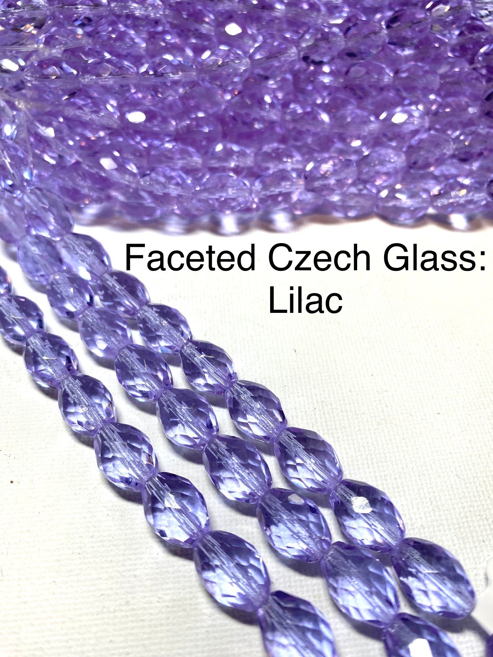 Large Faceted Czech Glass
