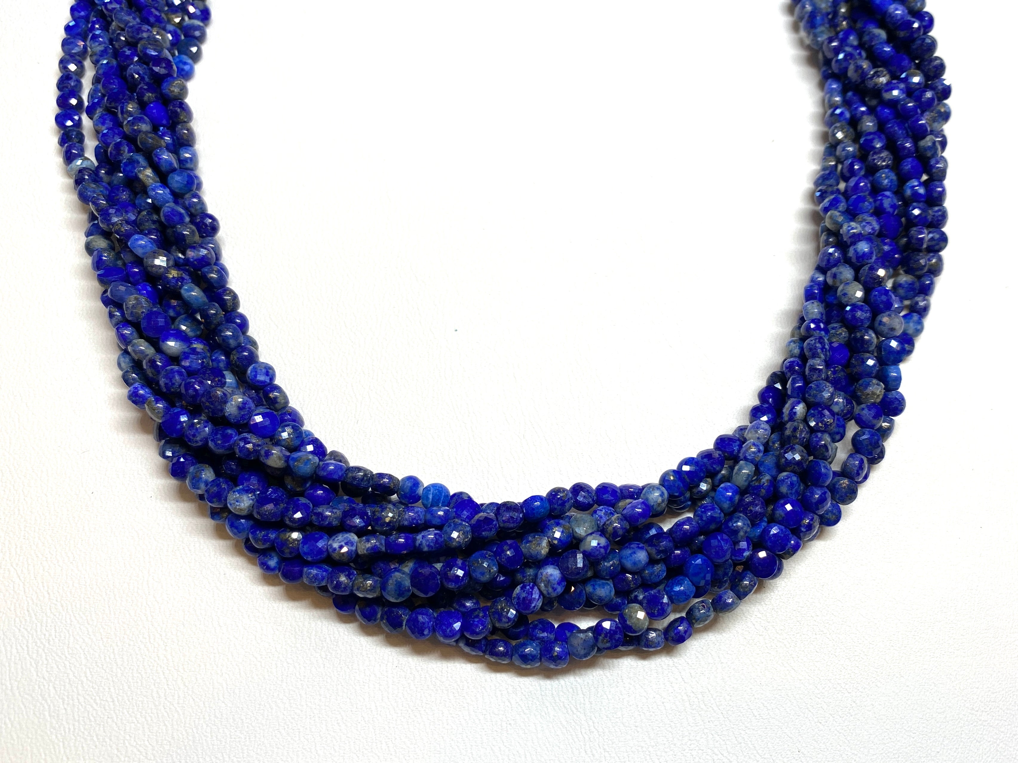 Lapis Faceted Coins - 4mm