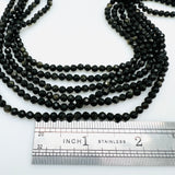 Golden Obsidian Faceted Rounds - 4mm