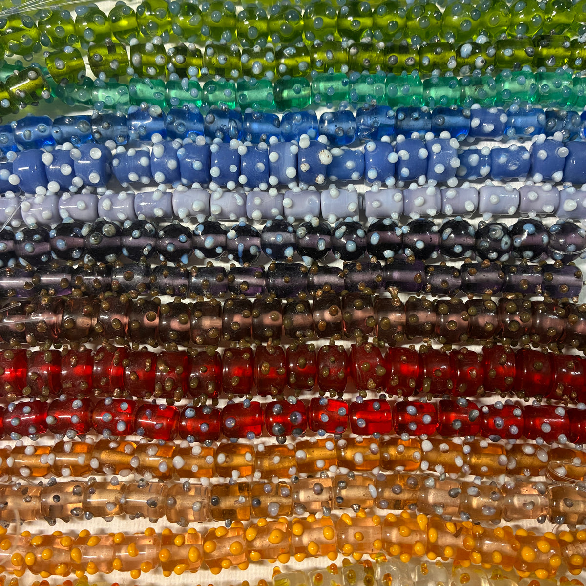 Glass Dot Bead Strands - 8"