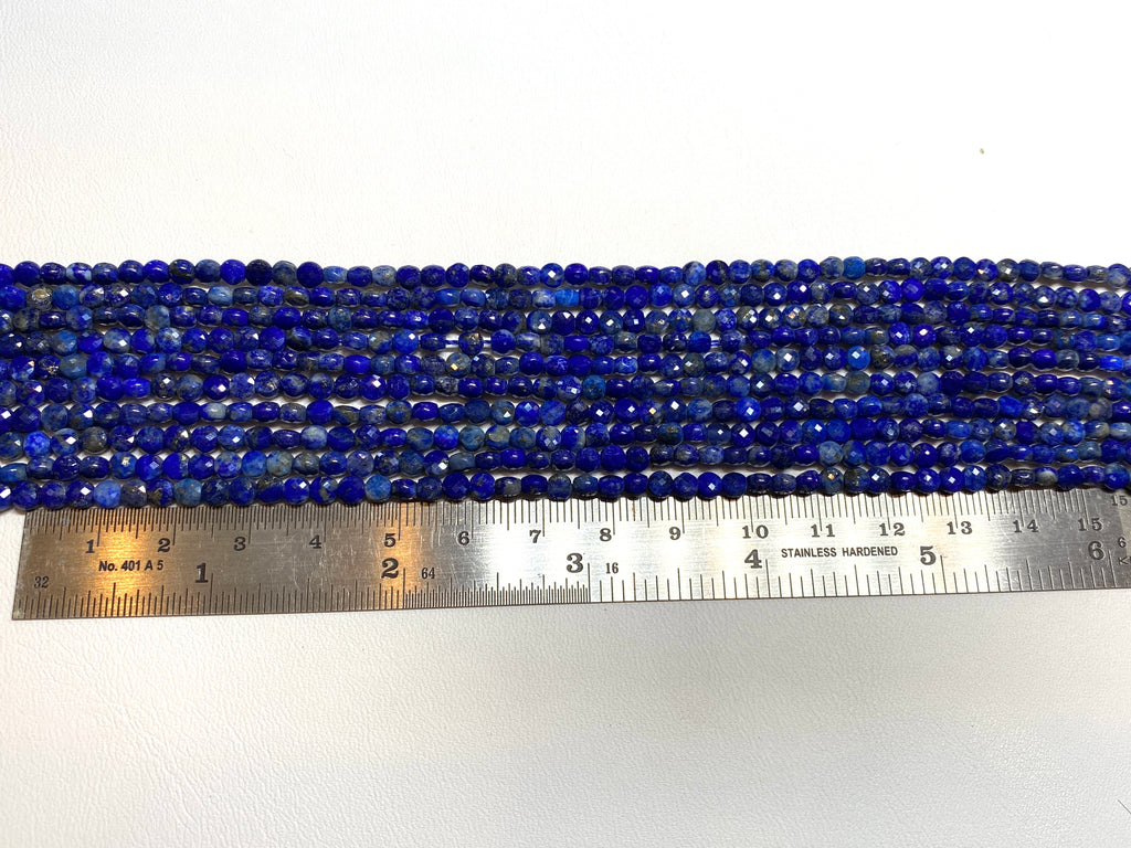 Lapis Faceted Coins - 4mm