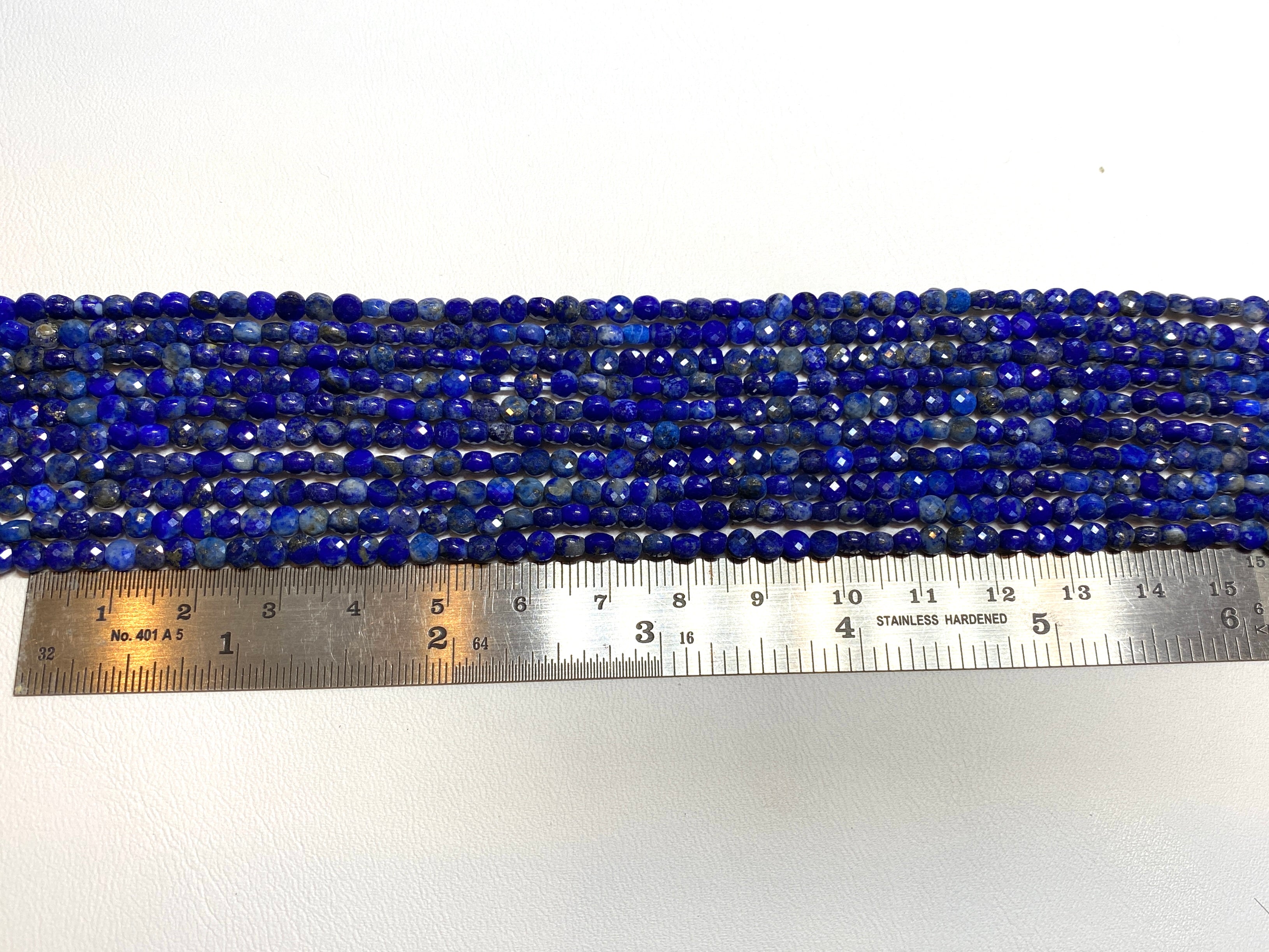 Lapis Faceted Coins - 4mm