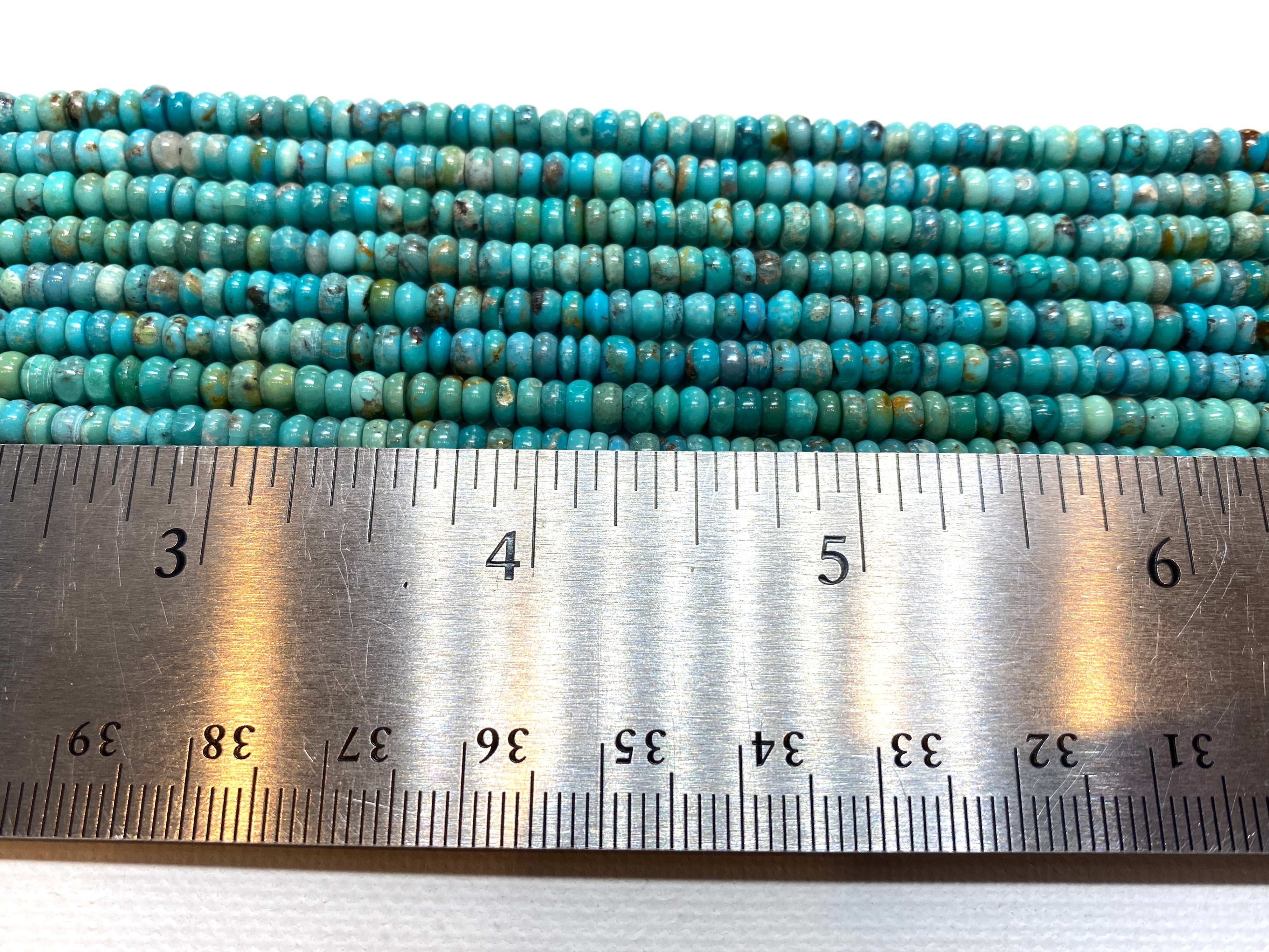 Natural Turquoise Rondelles - 4x2mm