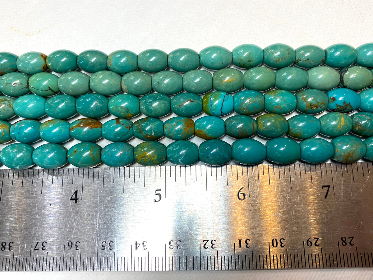 Natural Turquoise Barrel - 8x10mm