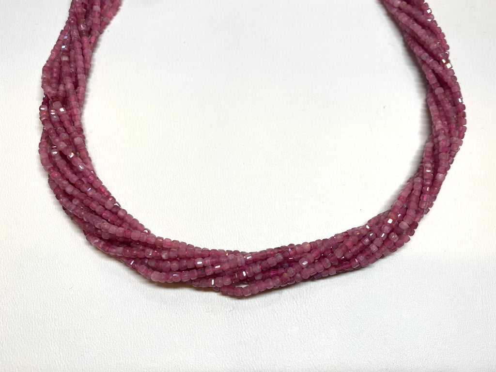 Pink Tourmaline Tiny Faceted Cubes
