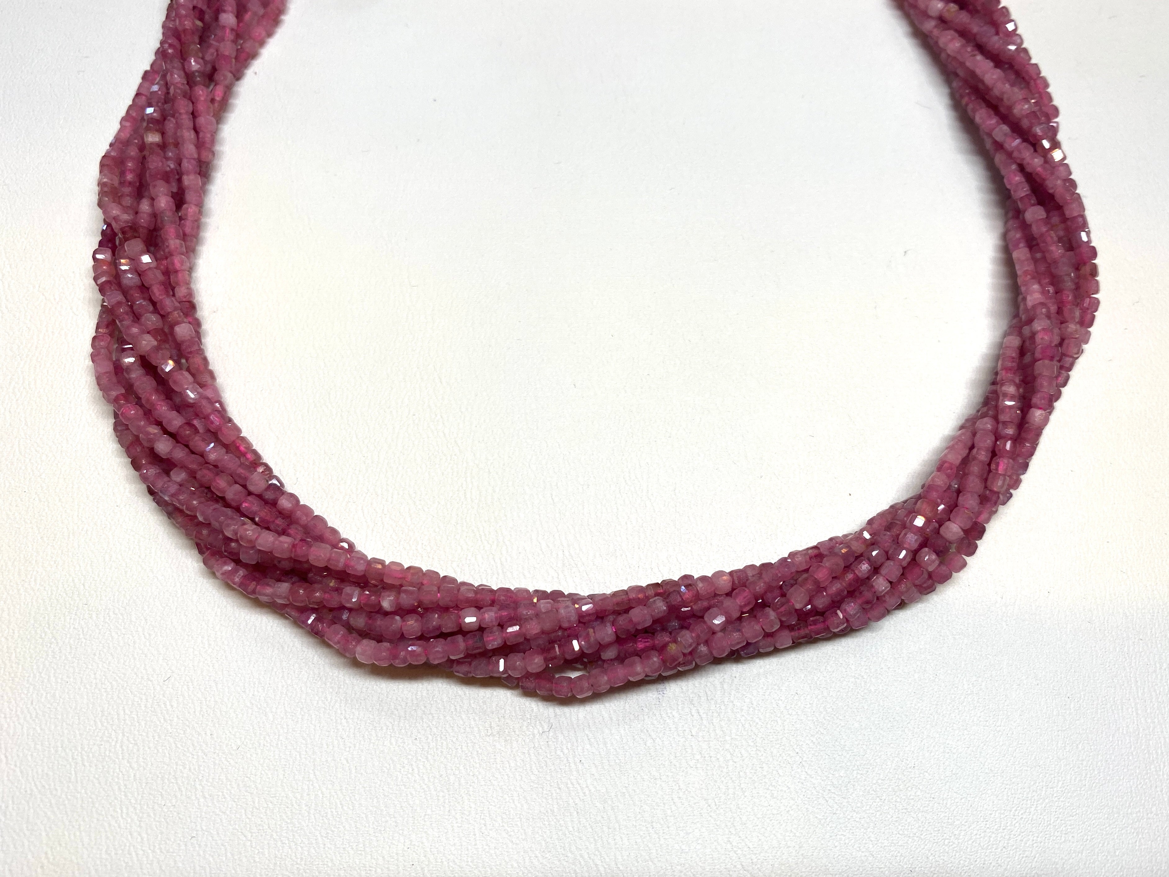 Pink Tourmaline Tiny Faceted Cubes