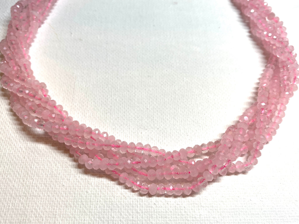 Rose Quartz - Faceted Rondelles