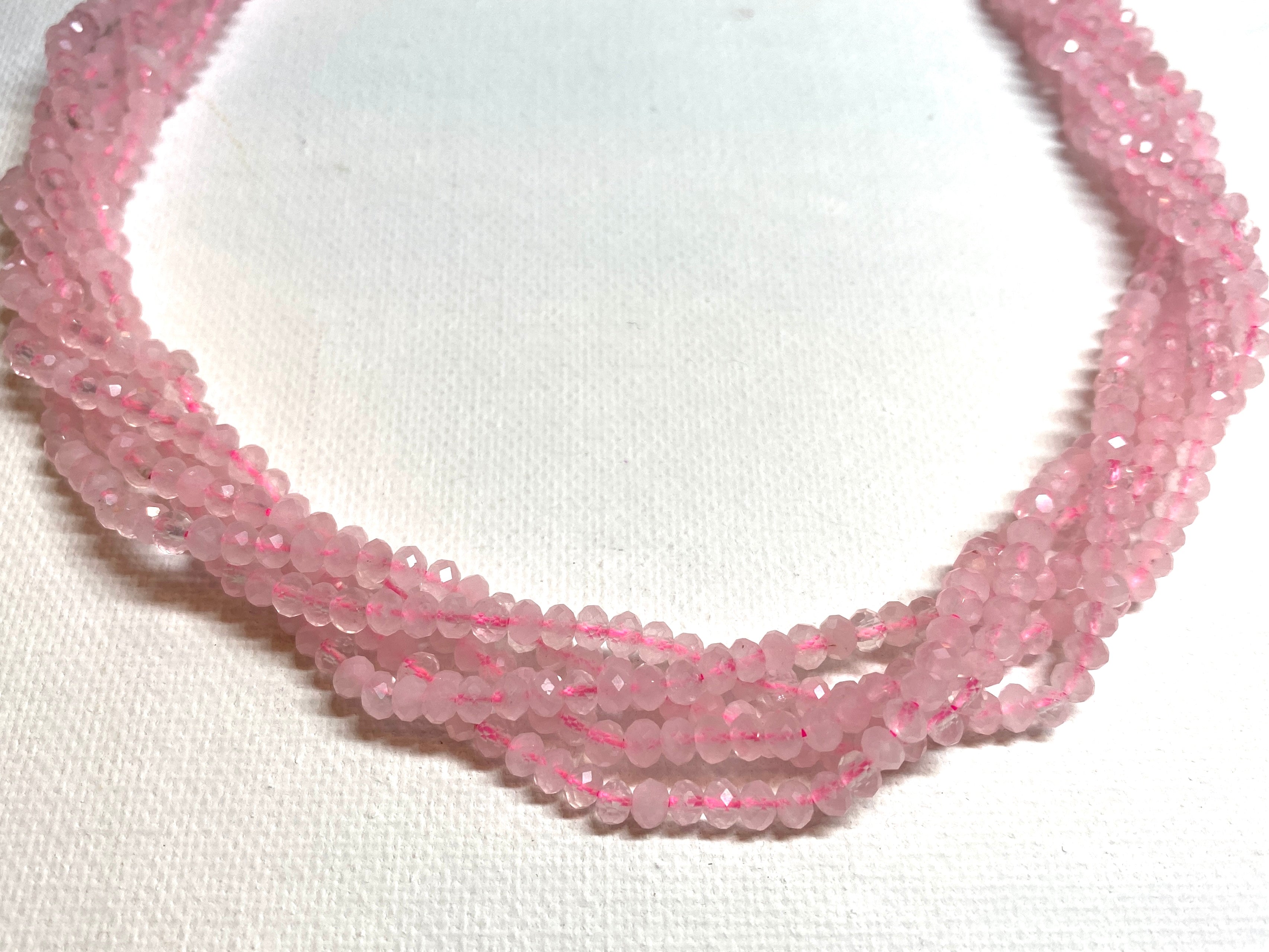 Rose Quartz - Faceted Rondelles