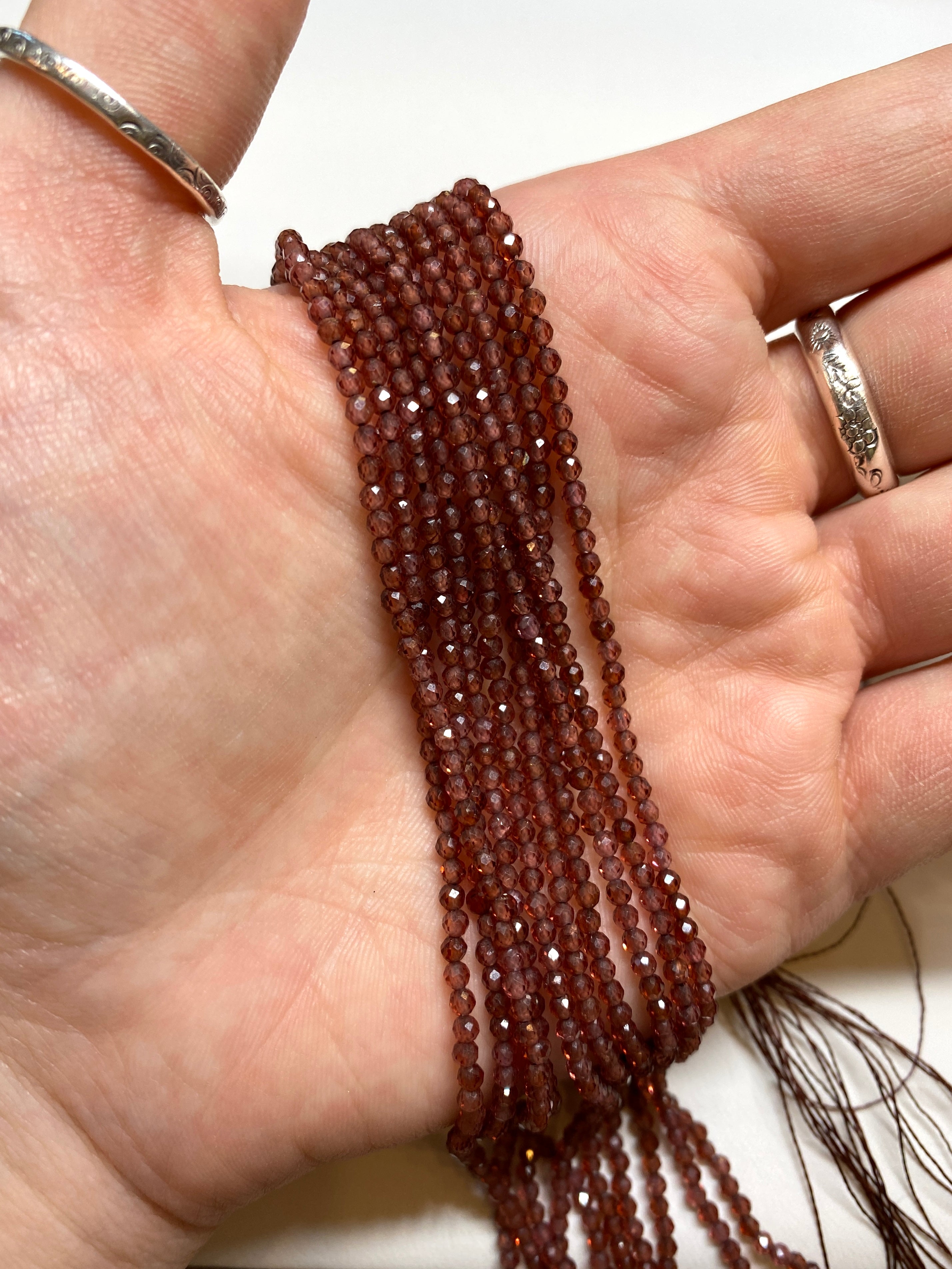 Hessonite Garnet Tiny Faceted Rounds
