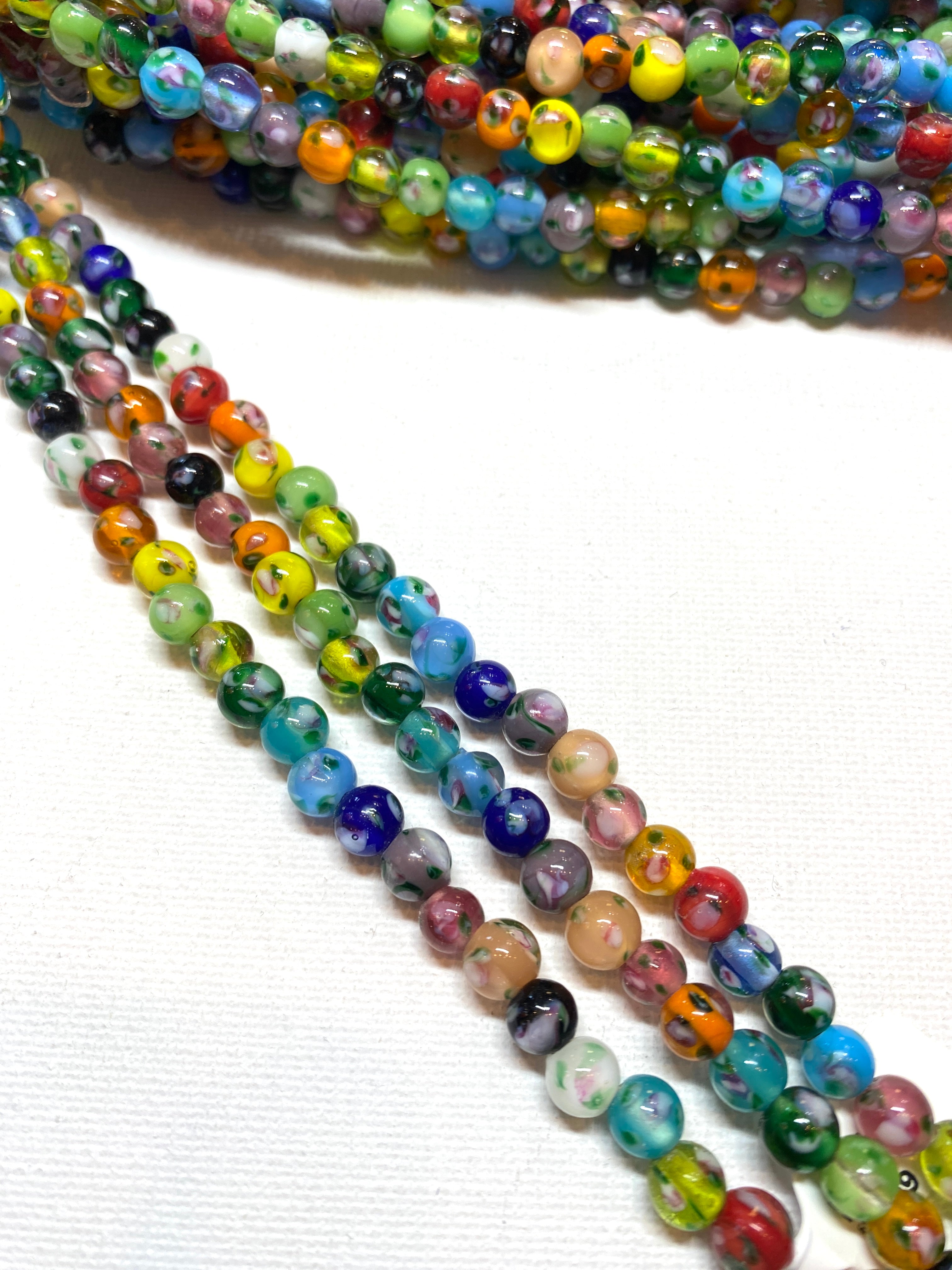 Rainbow Floral Glass Rounds